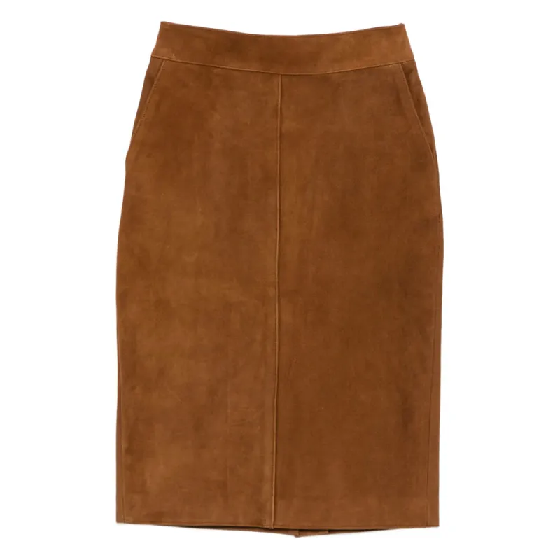Brown Suede Knee-Length Skirt sold by Lord & Taylor