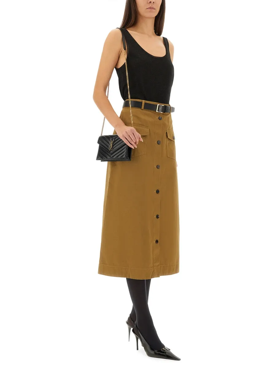 MIDI SKIRT WITH BUTTONS sold by Lord & Taylor product image thumbnail 4