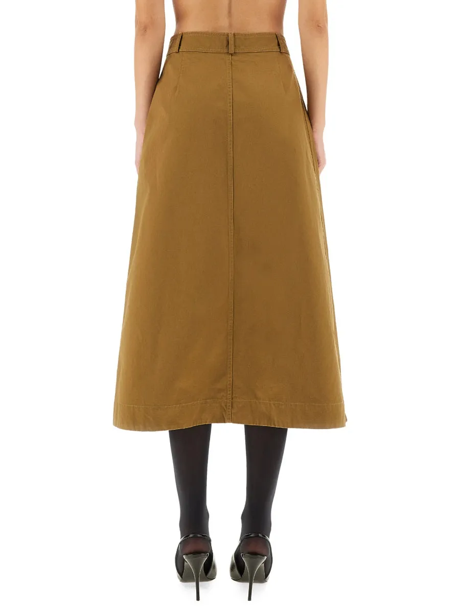 MIDI SKIRT WITH BUTTONS sold by Lord & Taylor product image thumbnail 3