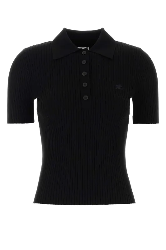 BLACK VISCOSE BLEND POLO SHIRT sold by Lord & Taylor