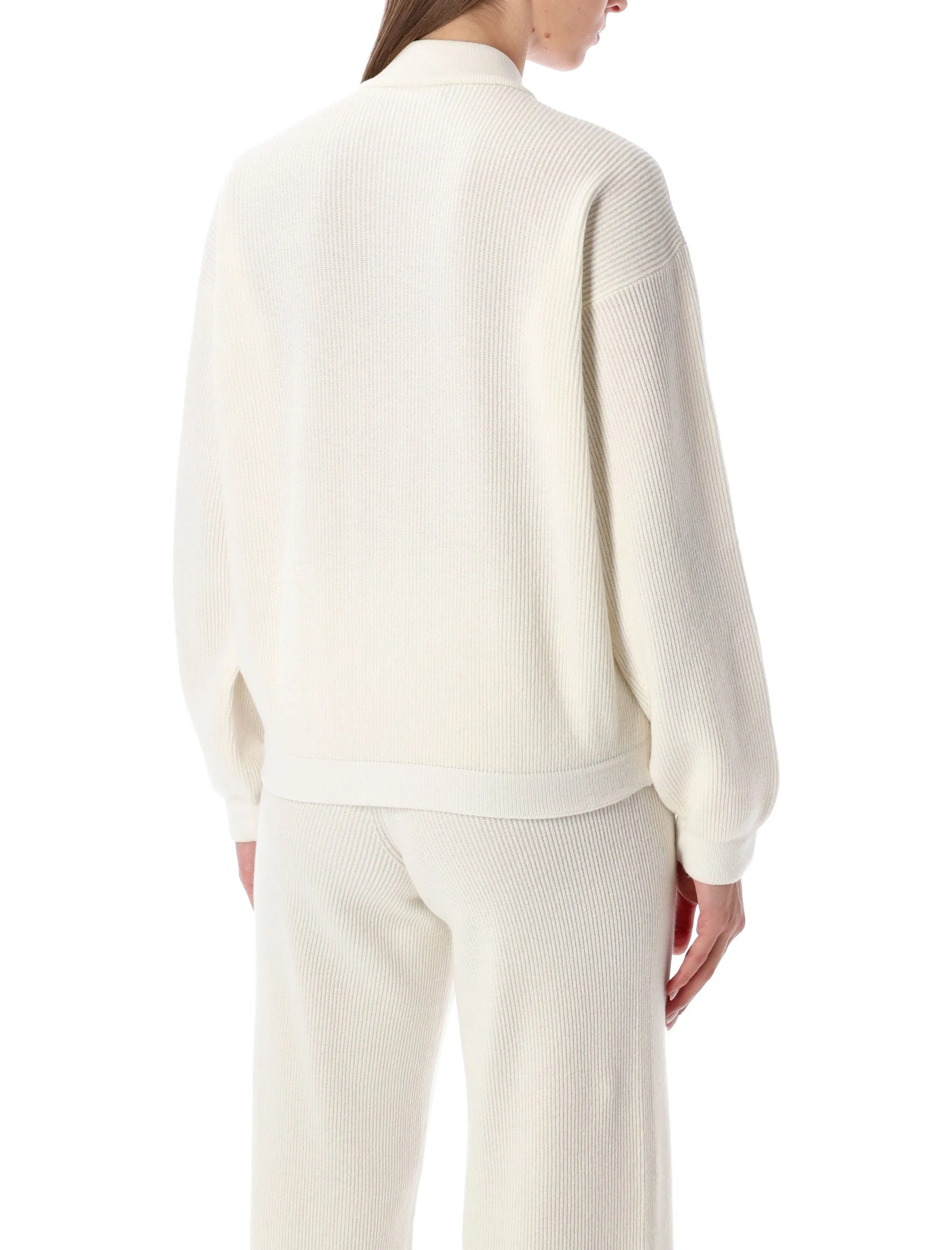 FABIANA FILIPPI IVORY RIBBED KNIT BOMBER sold by Lord & Taylor product image thumbnail 2