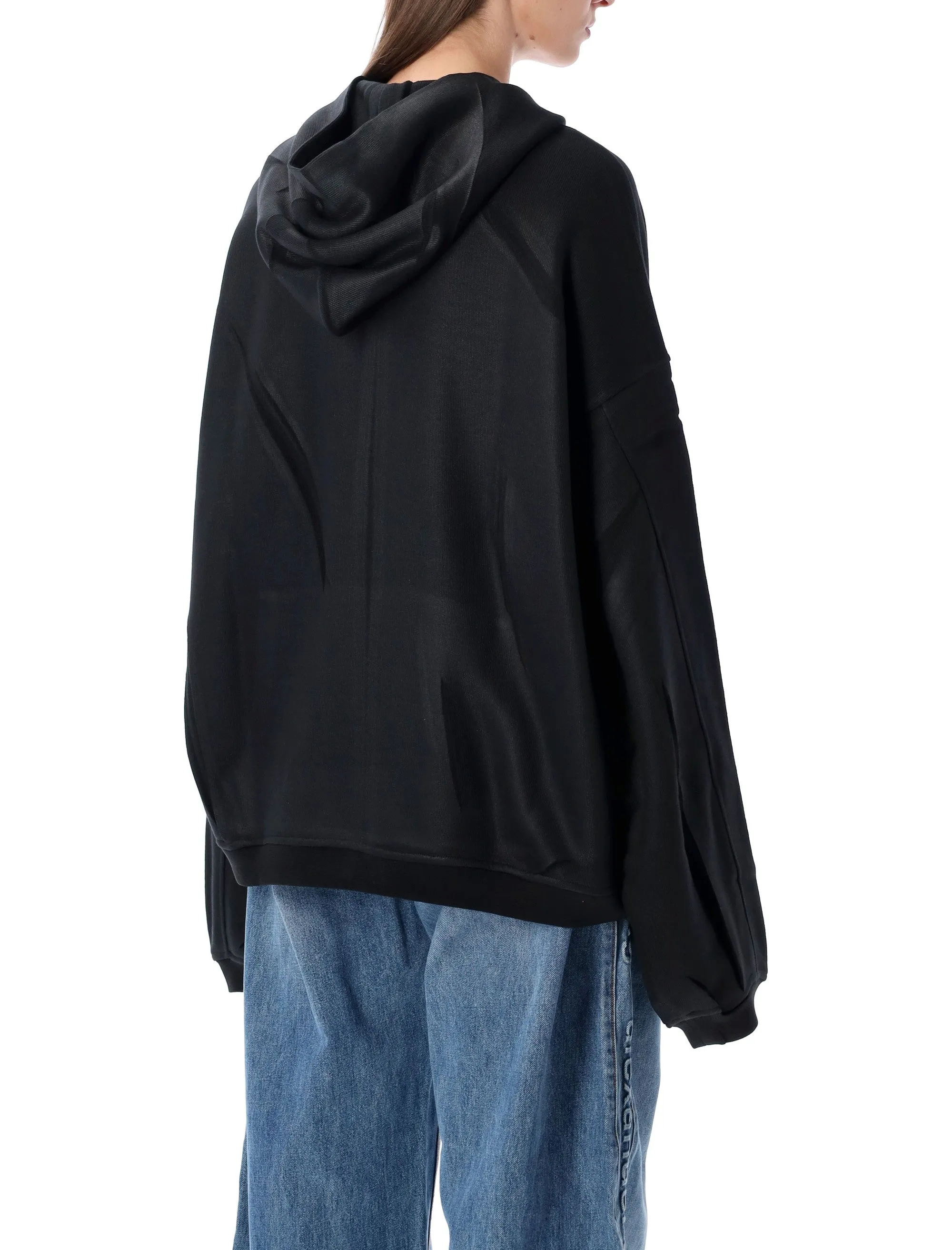 ALEXANDER WANG BLACK CRINKLED EFFECT HOODIE SWEATSHIRT sold by Lord & Taylor product image thumbnail 2