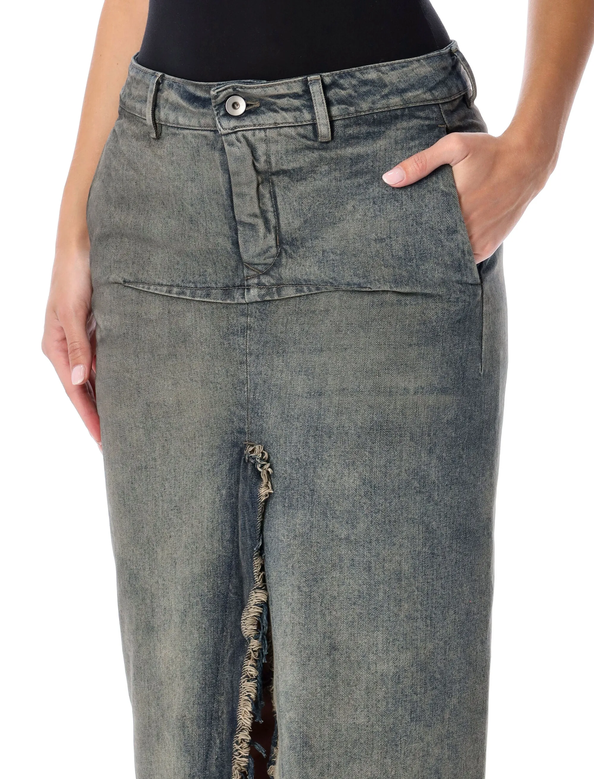 RICK OWENS LONG DENIM SLICED SKIRT sold by Lord & Taylor product image thumbnail 3