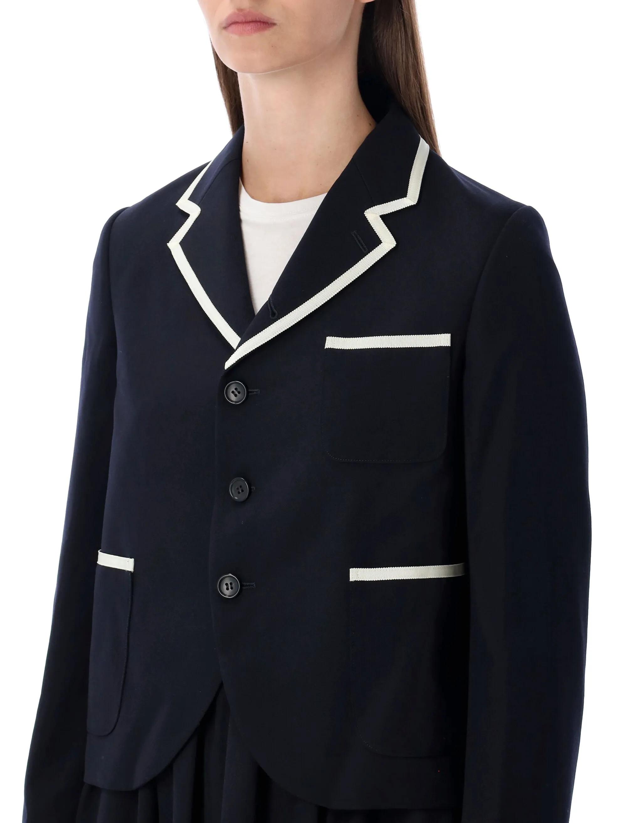 COMME DES GARÇONS GIRL WOOL BLAZER WITH CONTRAST TRIM sold by Lord & Taylor product image thumbnail 3