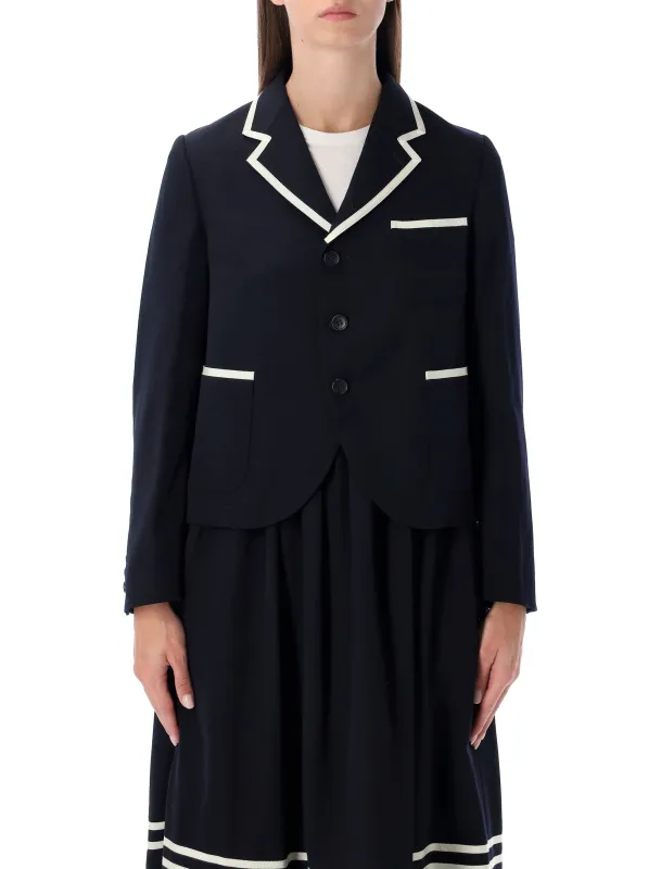 COMME DES GARÇONS GIRL WOOL BLAZER WITH CONTRAST TRIM sold by Lord & Taylor