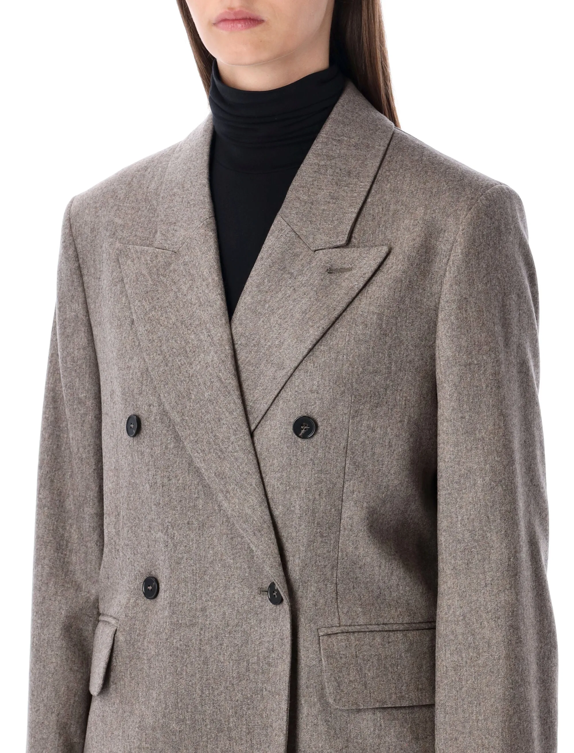 LOULOU DE SAISON GINA WOOL-BLEND DOUBLE-BREASTED FLANNEL JACKET sold by Lord & Taylor product image thumbnail 3