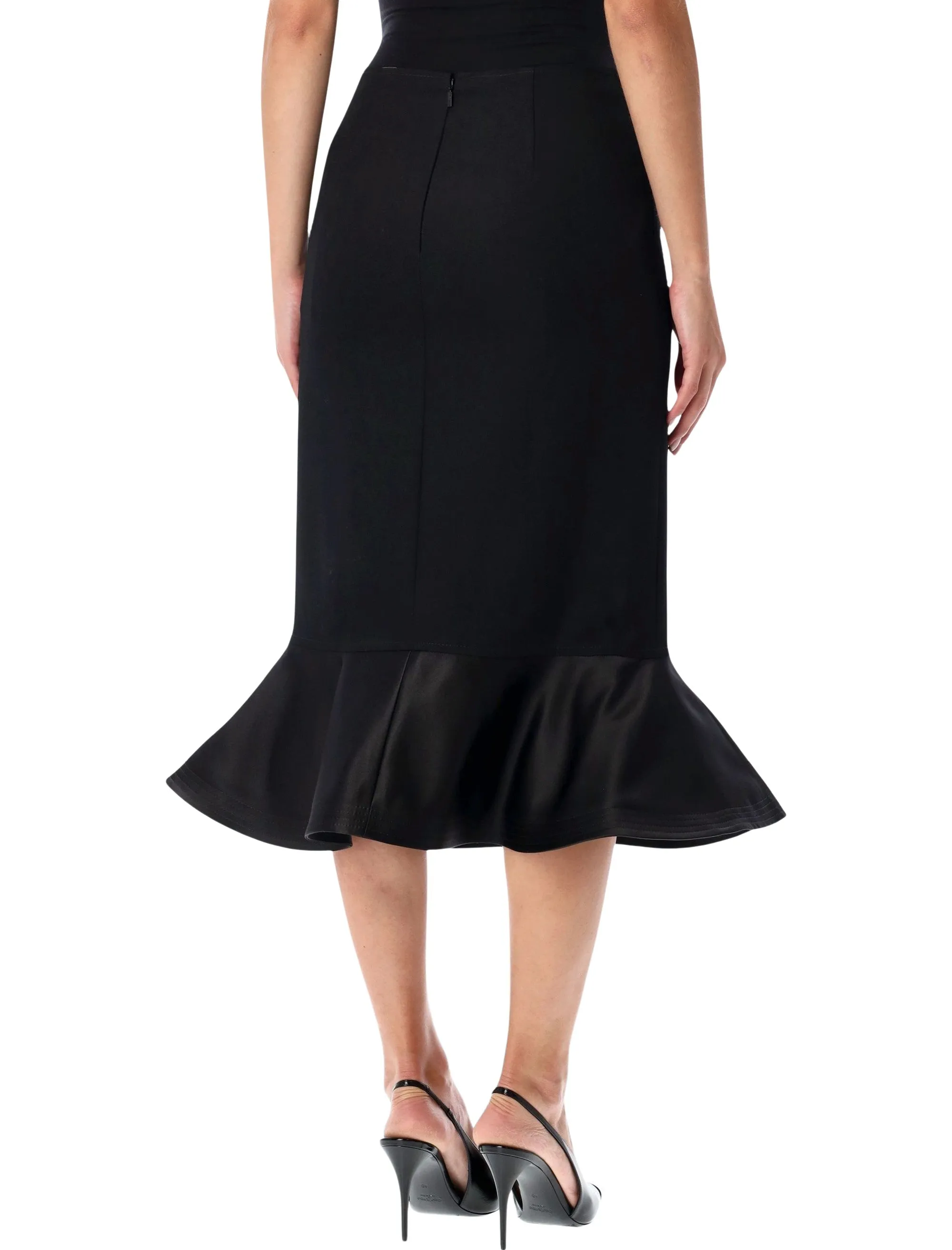 FENDI BLACK GRAIN DE POUDRE WOOL MIDI SKIRT sold by Lord & Taylor product image thumbnail 2