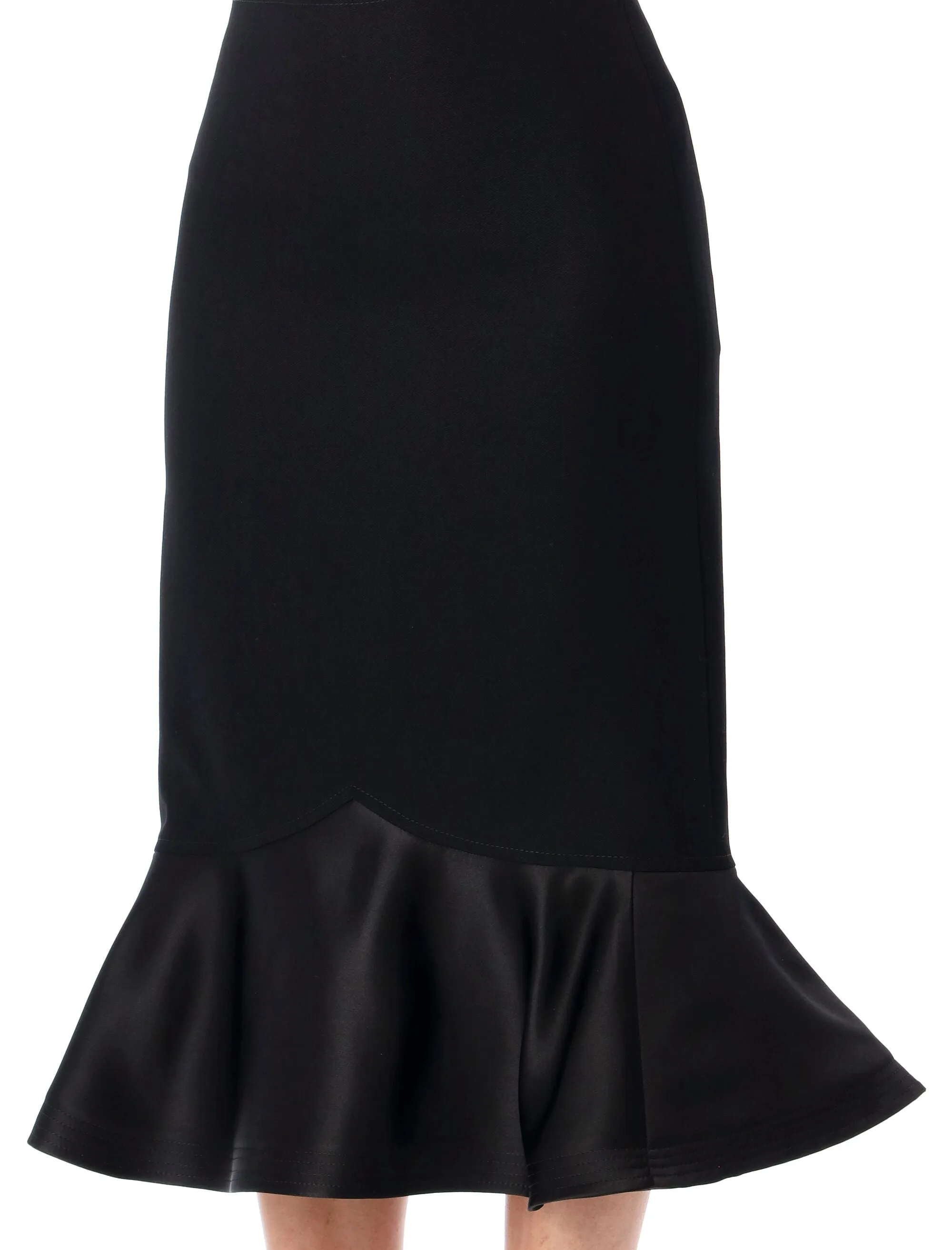 FENDI BLACK GRAIN DE POUDRE WOOL MIDI SKIRT sold by Lord & Taylor product image thumbnail 3