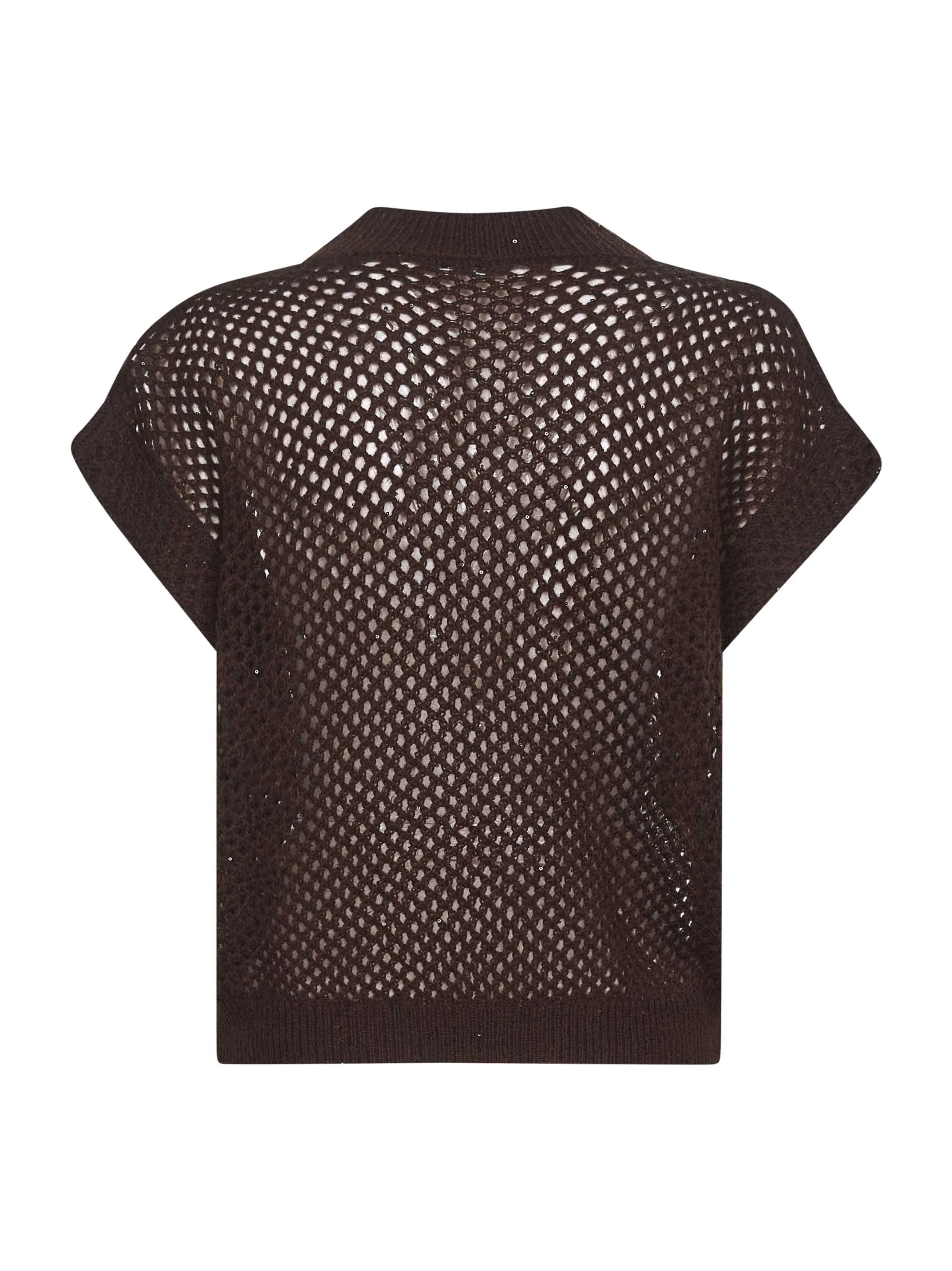 Brown Dazzling Mesh V-Neck Sweater sold by Lord & Taylor product image thumbnail 4