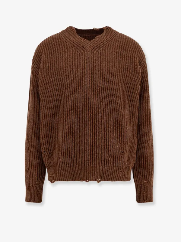 Wool Blend Sweater with Distressed Effect made by Maison Margiela