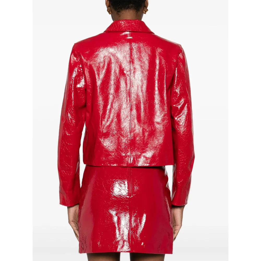 Red Leather Jacket sold by Lord & Taylor product image thumbnail 5
