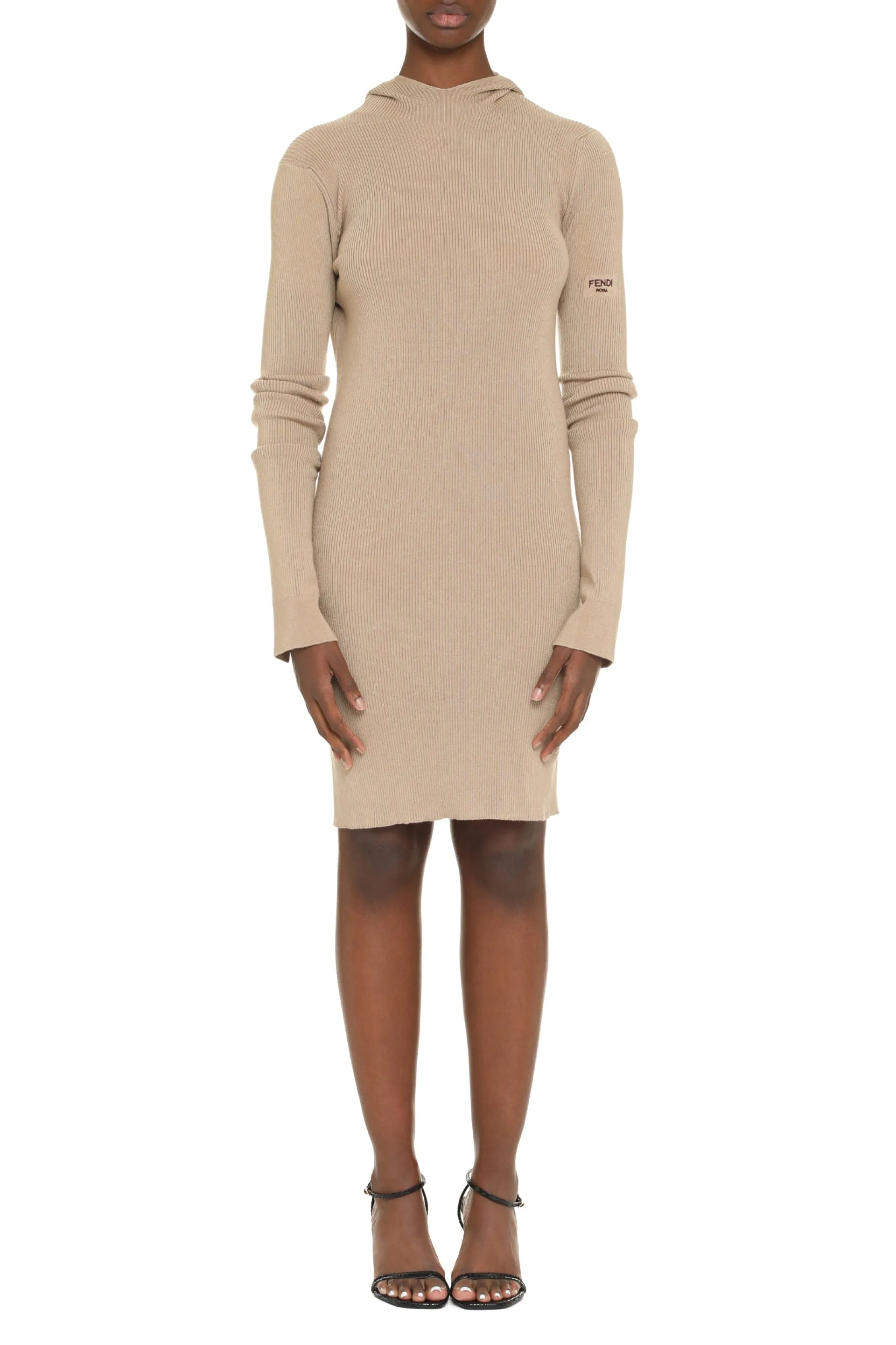 Beige Hooded Silk-Wool Knit Dress sold by Lord & Taylor product image thumbnail 3