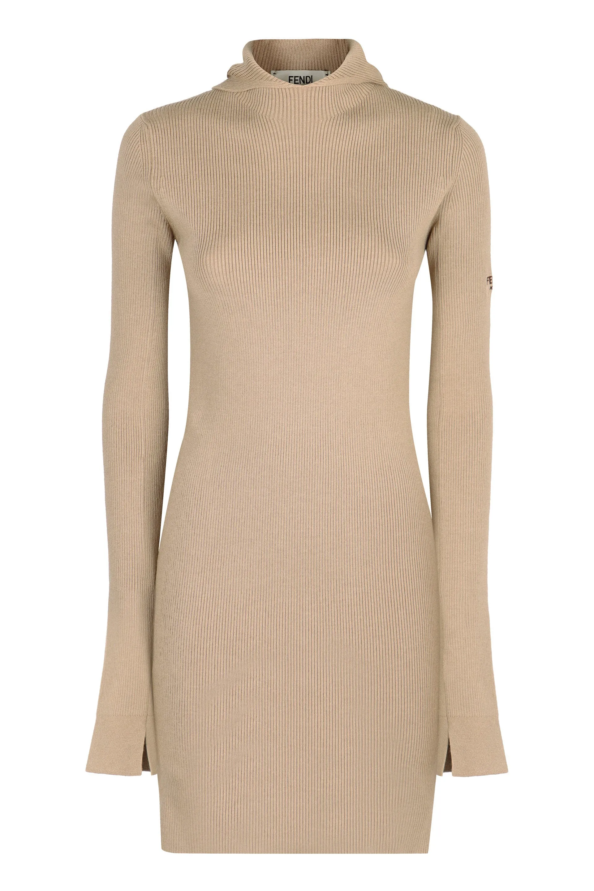 Beige Hooded Silk-Wool Knit Dress sold by Lord & Taylor