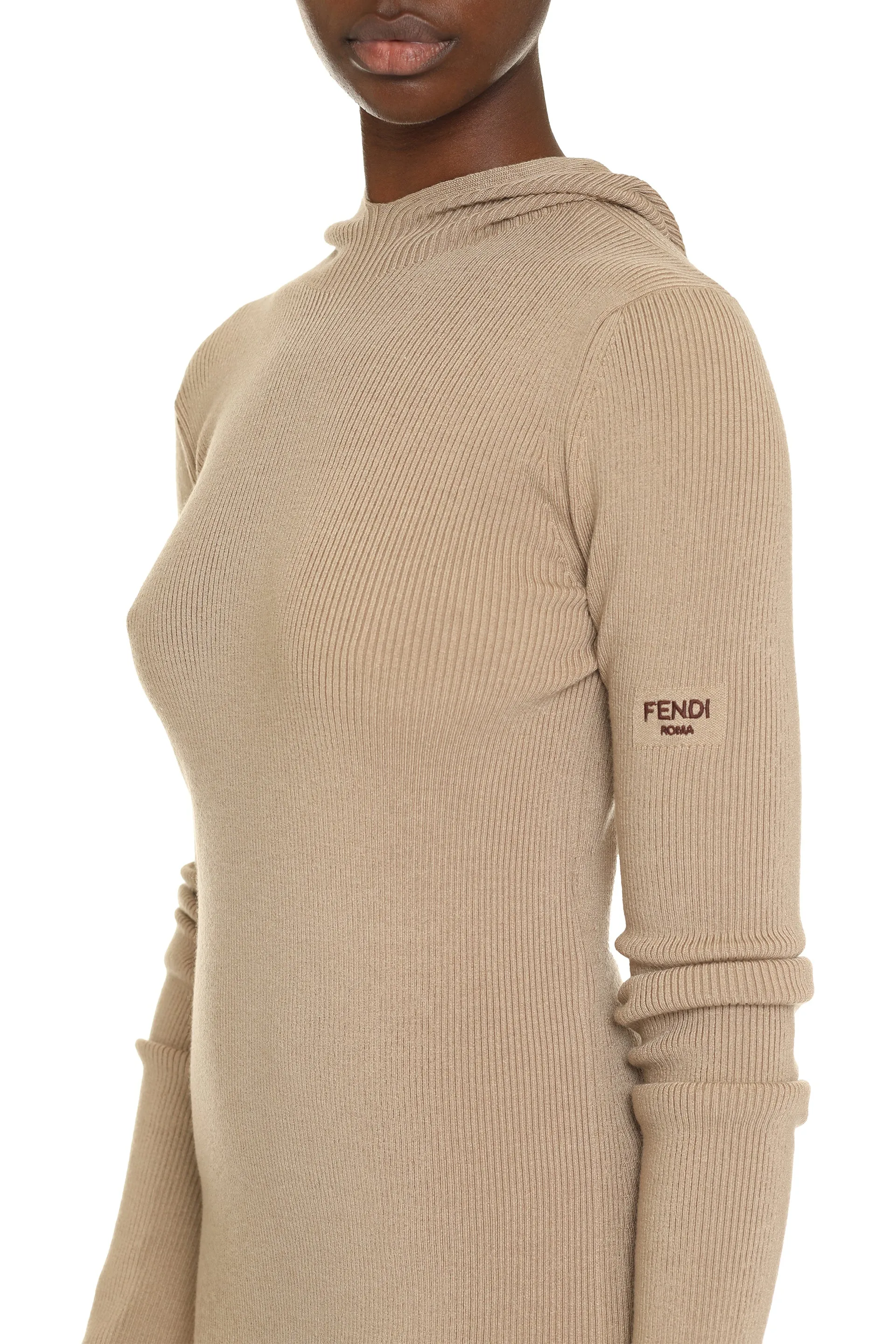 Beige Hooded Silk-Wool Knit Dress sold by Lord & Taylor product image thumbnail 5
