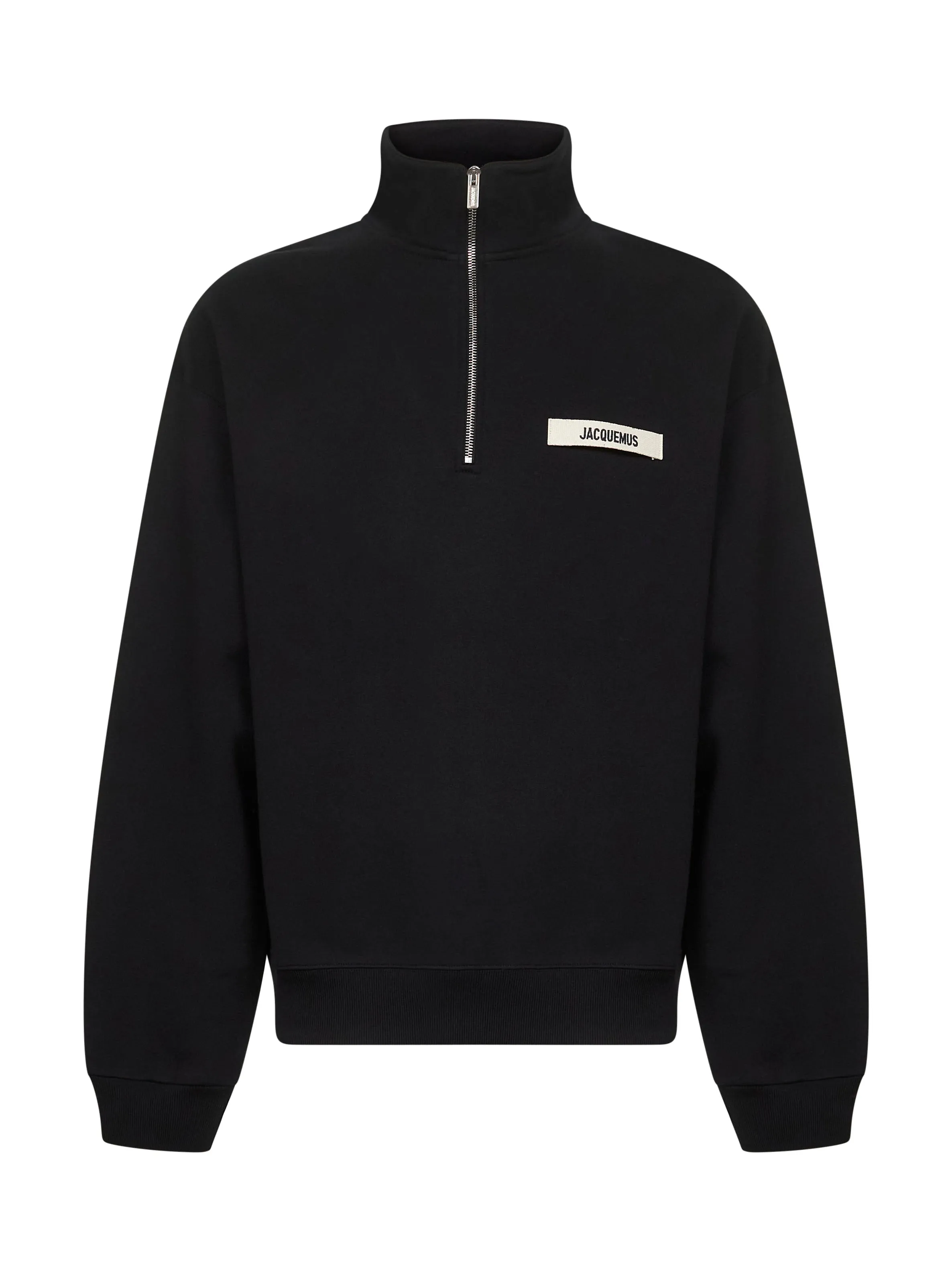 Black Gros Grain Zipped Rollneck Sweatshirt sold by Lord & Taylor