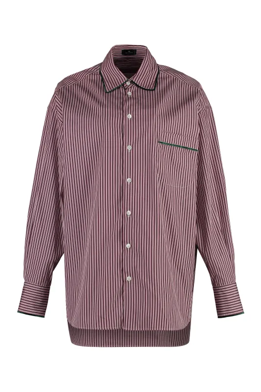 Burgundy Striped Cotton Shirt sold by Lord & Taylor