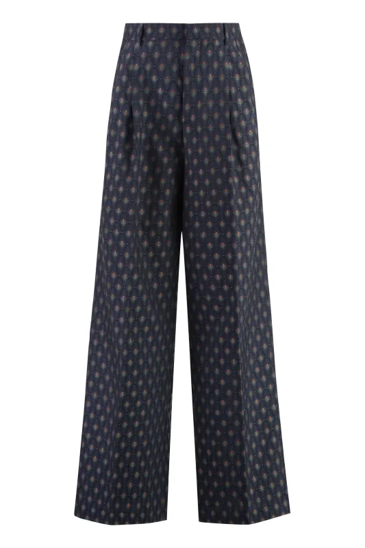Jacquard Wide-Leg Trousers made by Etro