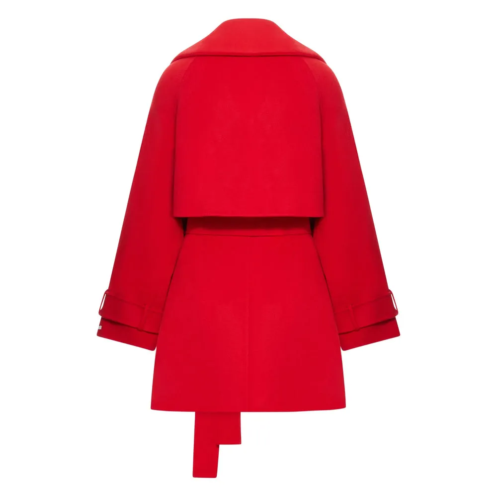 Red Wool Double-Breasted Coat sold by Lord & Taylor product image thumbnail 2