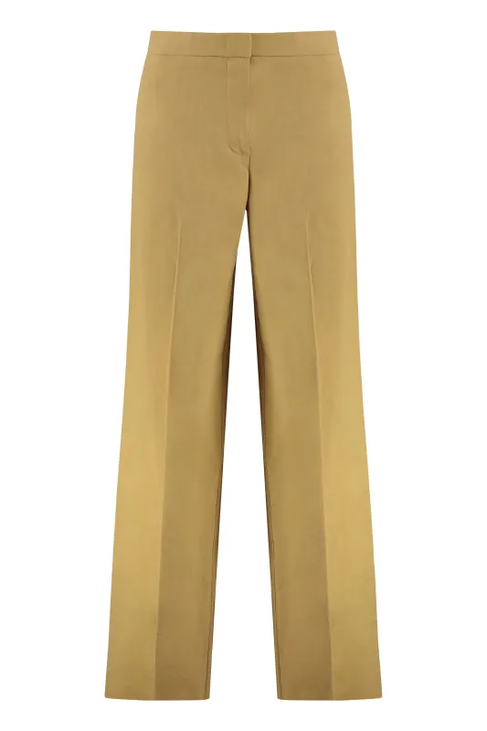 Beige Linen Straight Trousers sold by Lord & Taylor