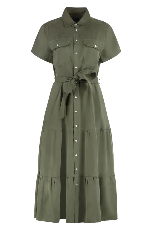 Green Linen-Lyocell Shirtdress sold by Lord & Taylor