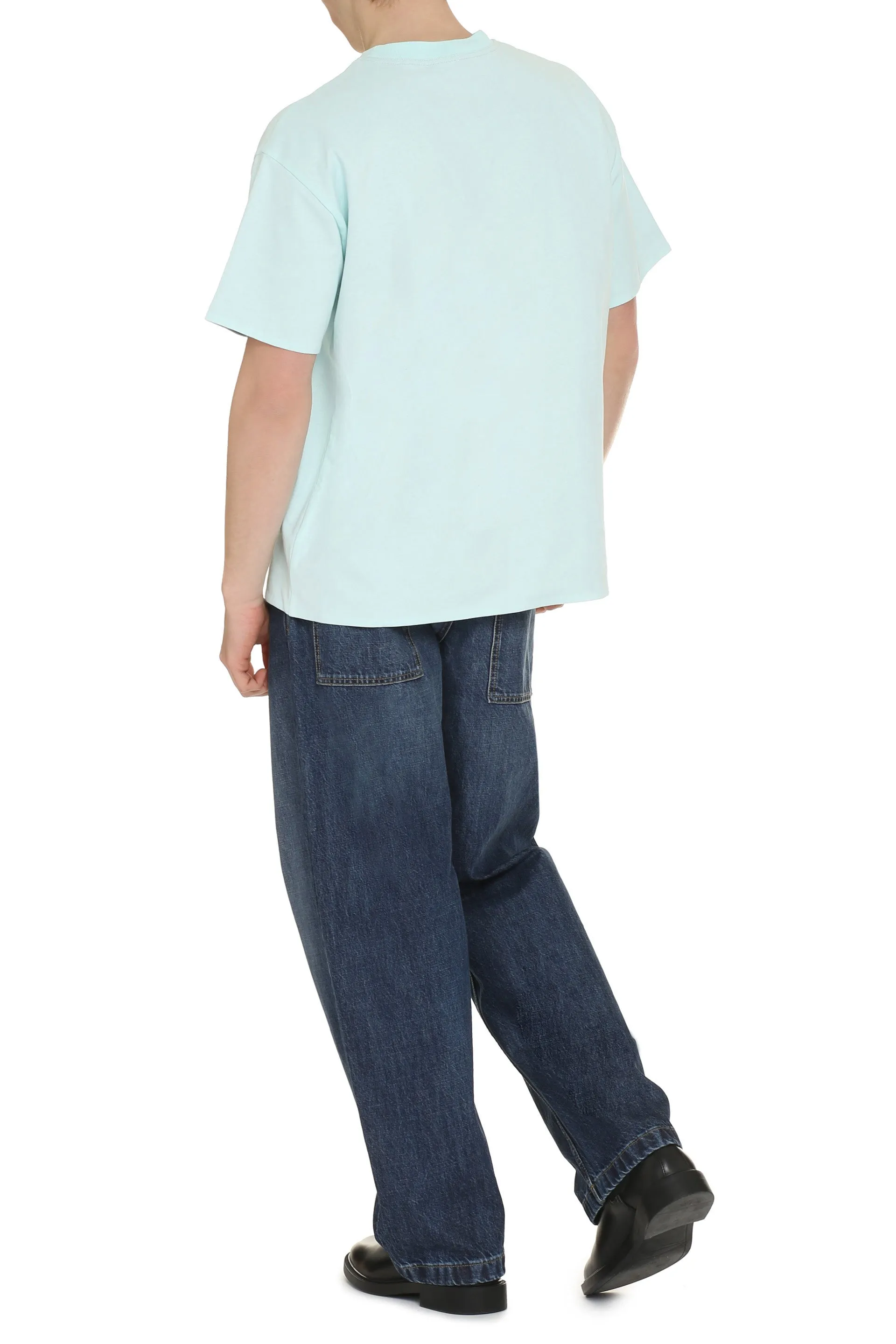 Light Blue Cotton Crew-Neck T-Shirt sold by Lord & Taylor product image thumbnail 4