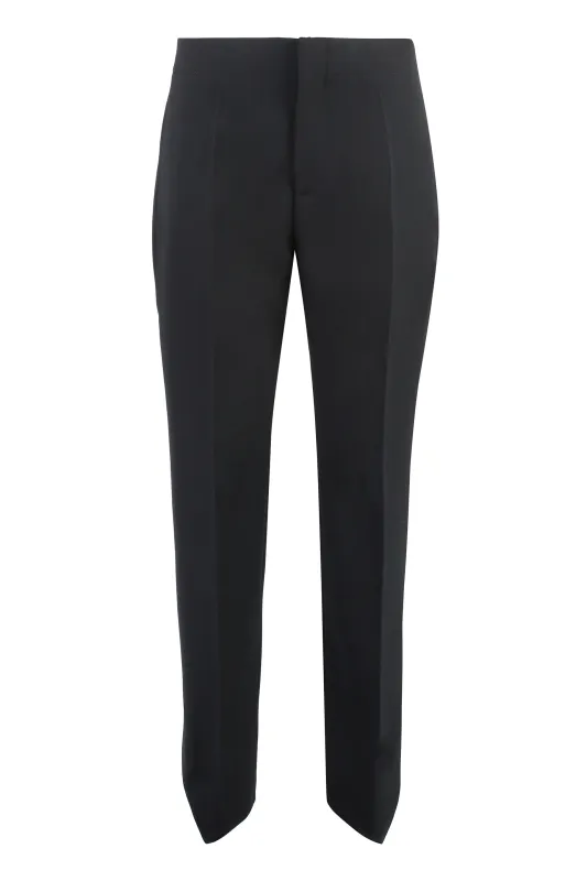 Black Wool Straight Trousers sold by Lord & Taylor