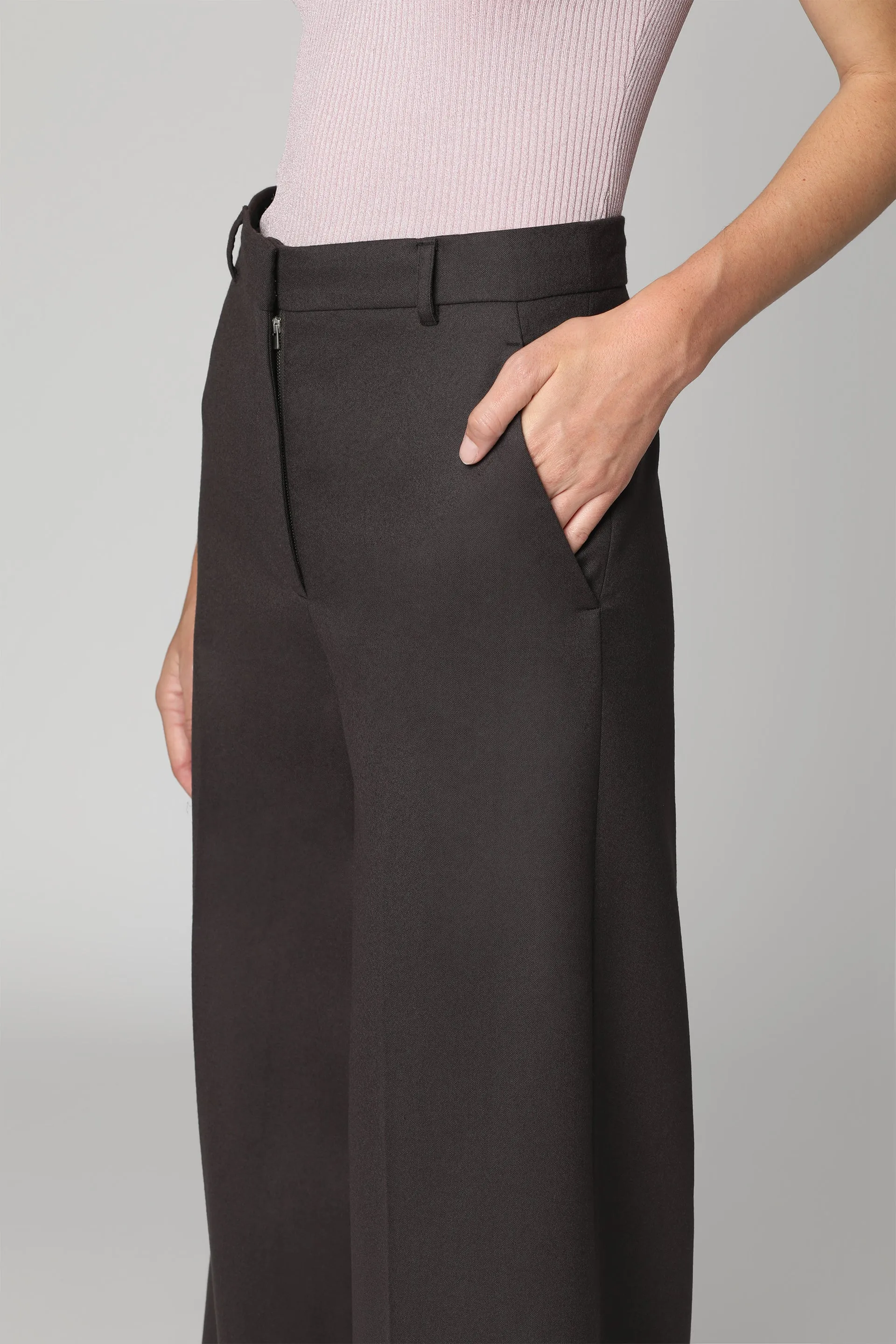 Brown Wool Wide-Leg Trousers sold by Lord & Taylor product image thumbnail 5