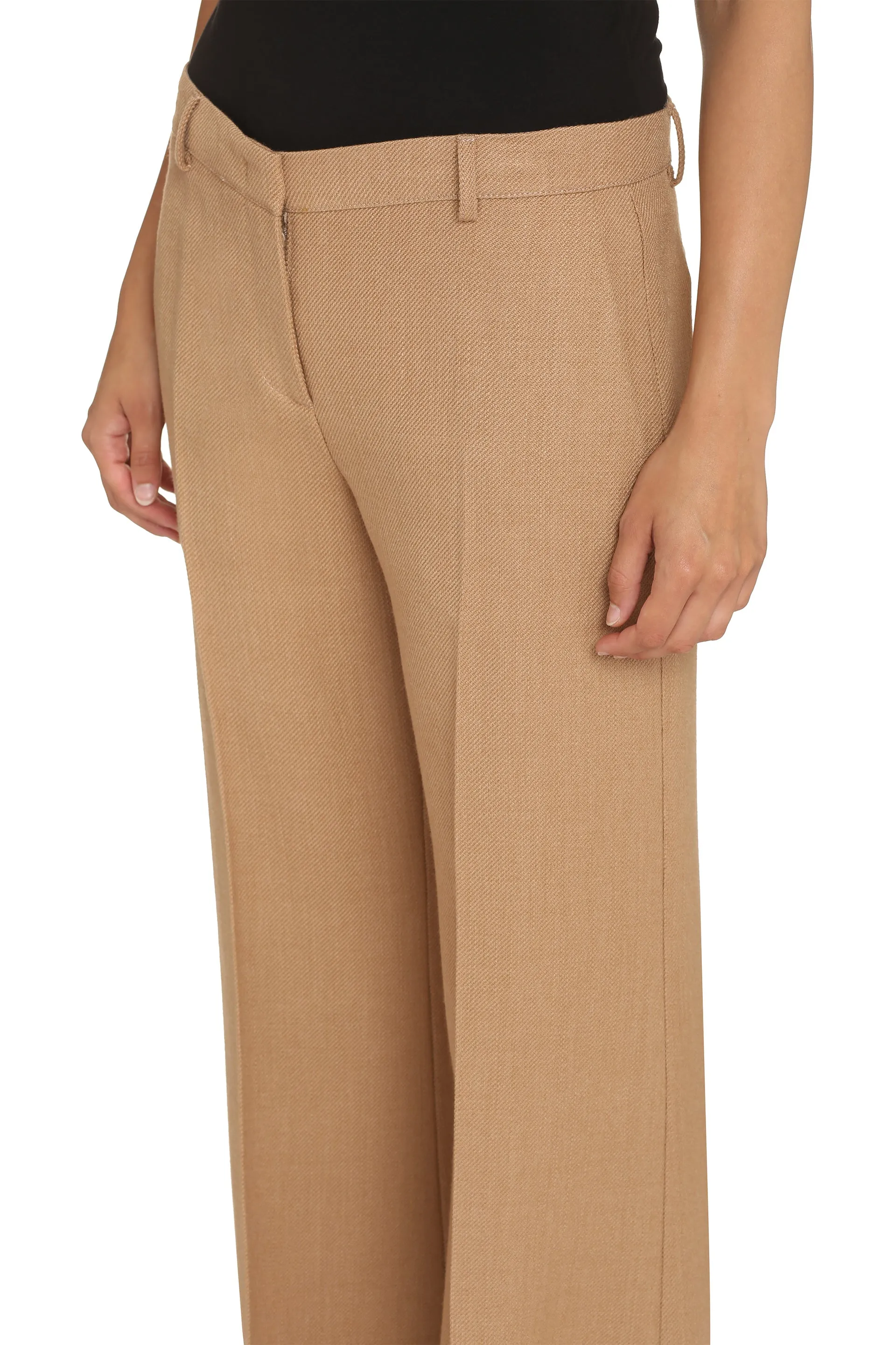 Beige Flared Trousers sold by Lord & Taylor product image thumbnail 5