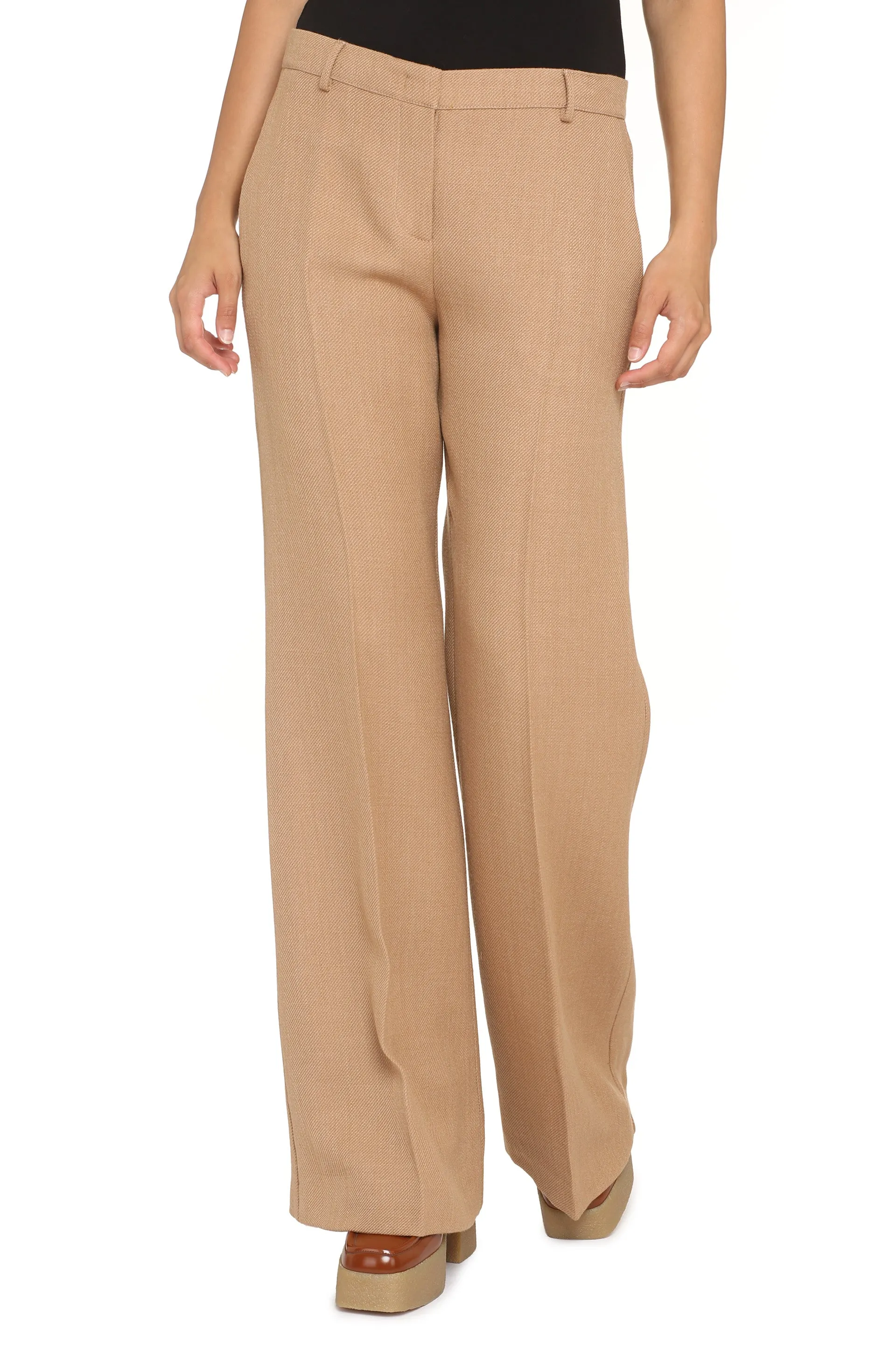 Beige Flared Trousers sold by Lord & Taylor product image thumbnail 3