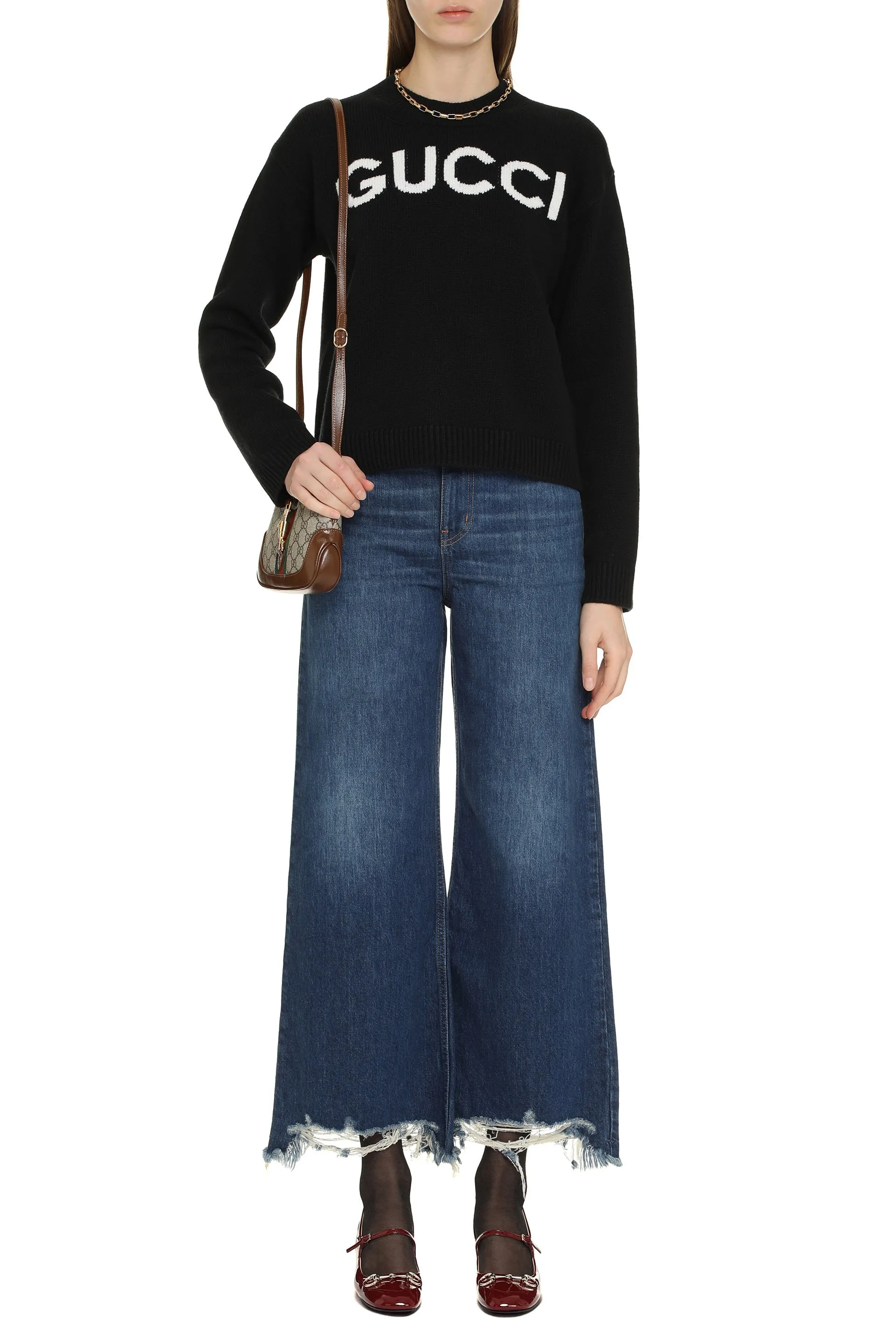 Cropped Wide-Leg Jeans sold by Lord & Taylor product image thumbnail 3