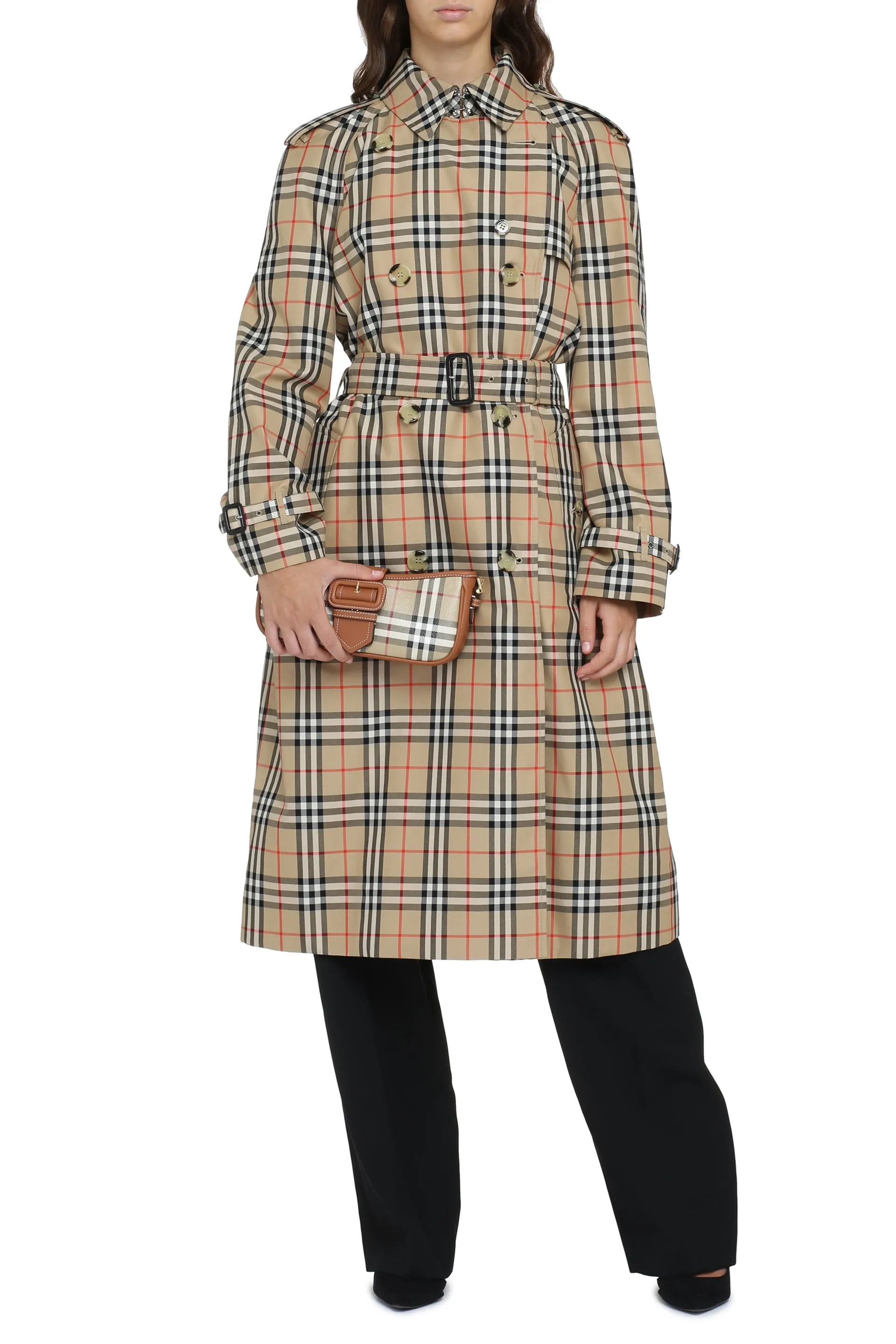 Gabardine Check Trench Coat sold by Lord & Taylor product image thumbnail 3