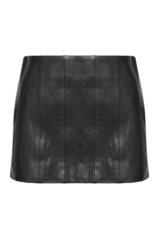 Khaite Meelar Leather Mini Skirt sold by Lord & Taylor