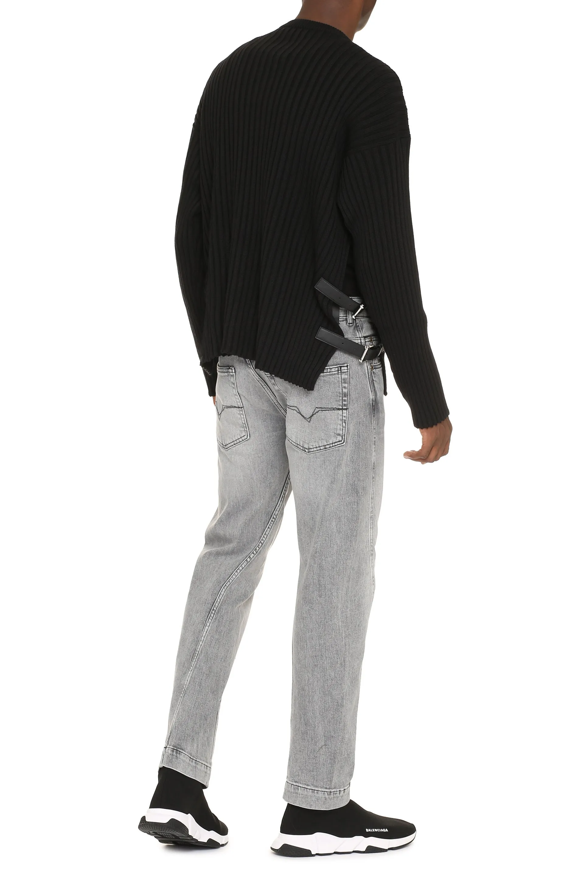 Crew-Neck Wool Sweater with Leather Trim sold by Lord & Taylor product image thumbnail 4