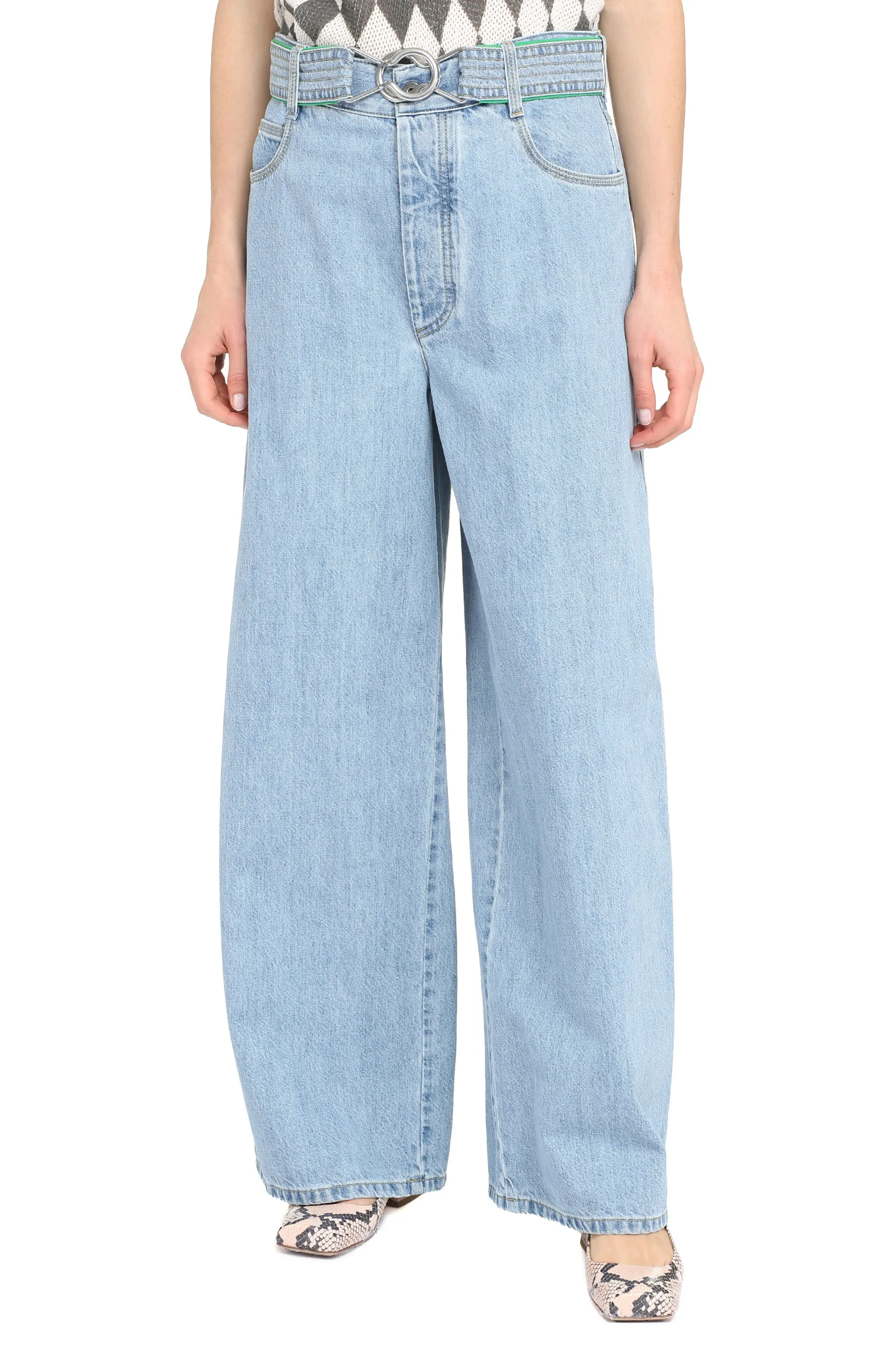 Wide-Leg Cotton Jeans sold by Lord & Taylor product image thumbnail 3