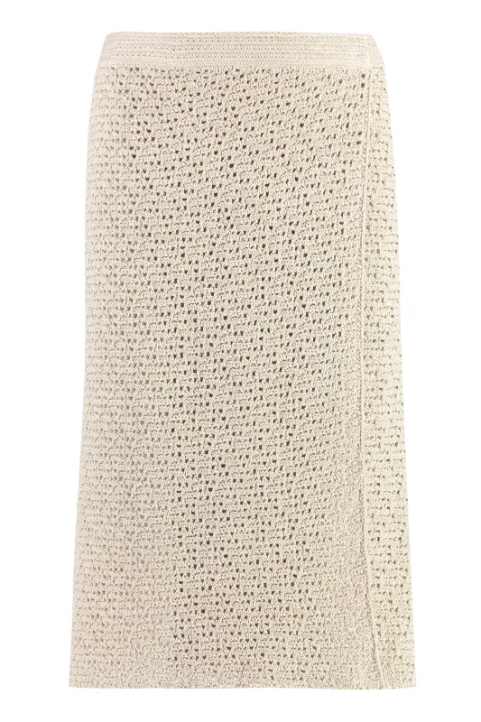 Ecru Cotton Crochet Wrap Skirt sold by Lord & Taylor