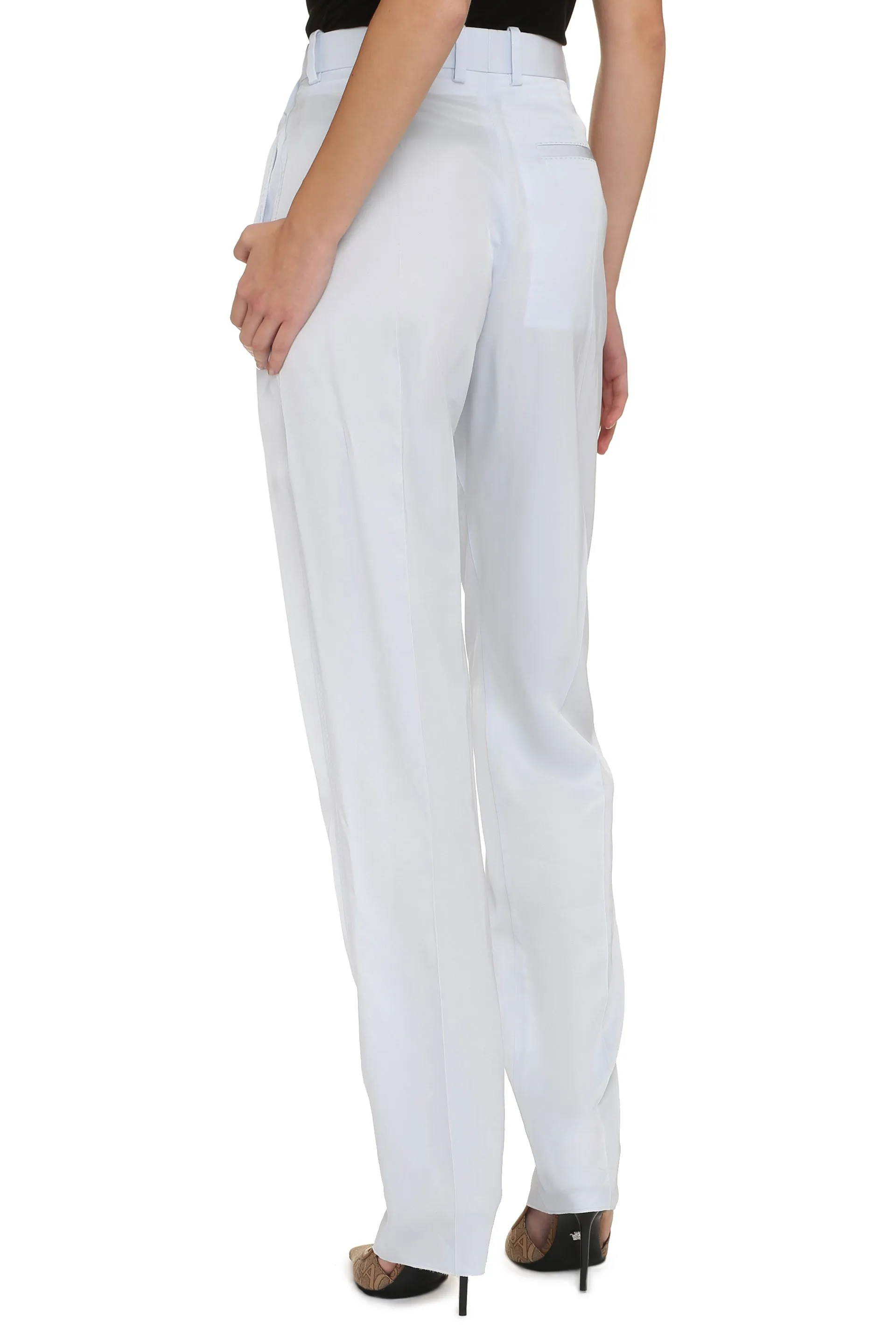 Turquoise Straight-Leg Viscose Trousers sold by Lord & Taylor product image thumbnail 4