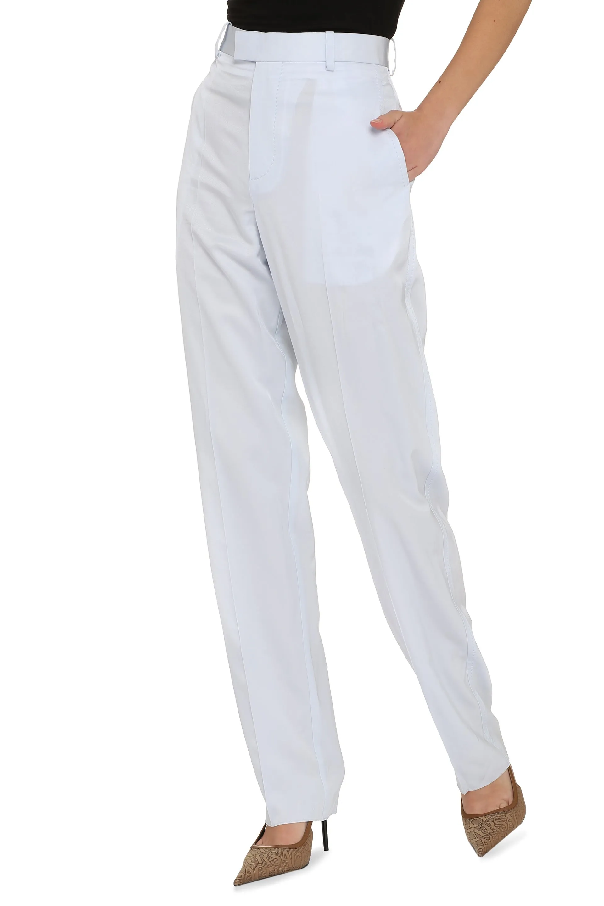 Turquoise Straight-Leg Viscose Trousers sold by Lord & Taylor product image thumbnail 3