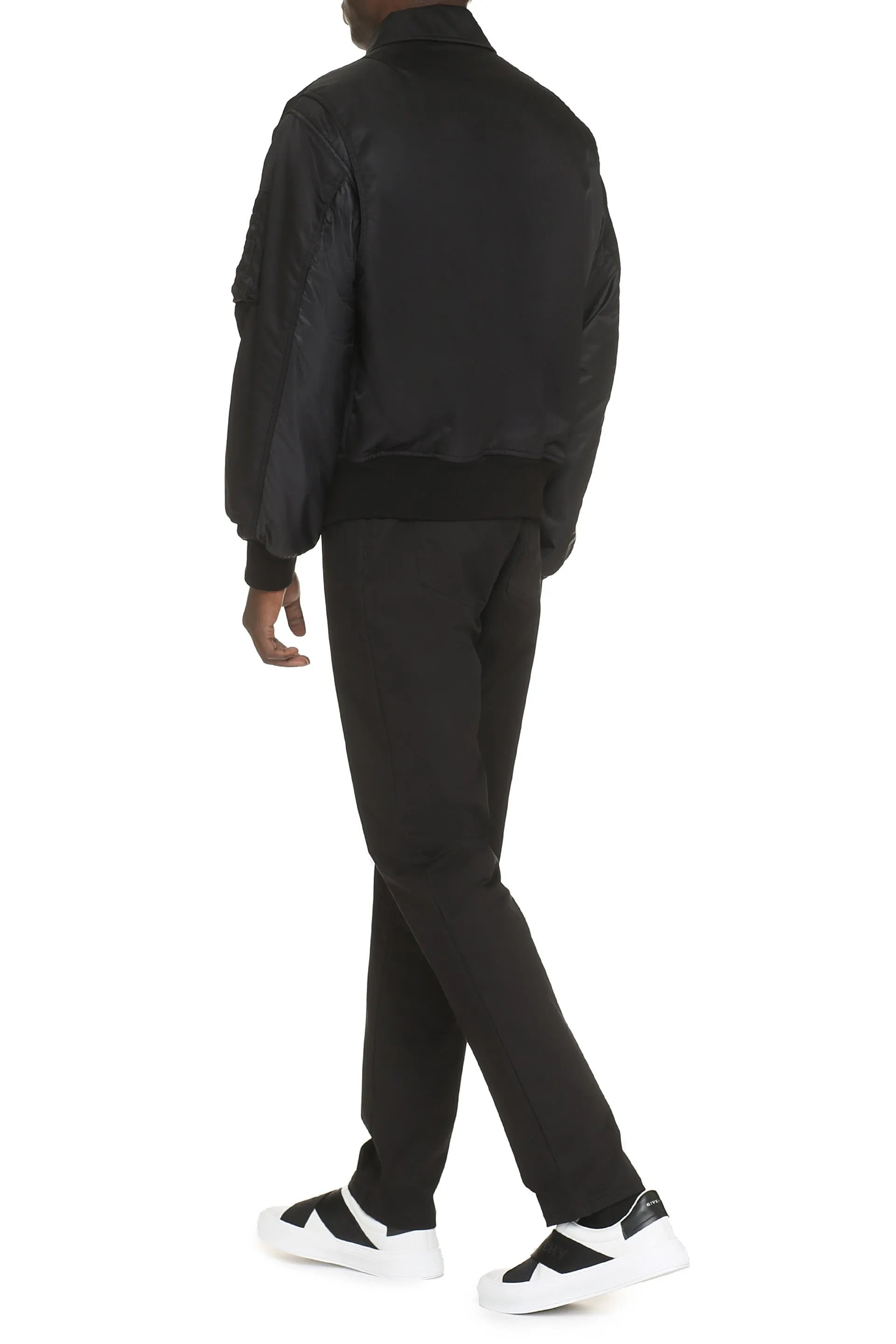 Black Nylon Bomber Jacket sold by Lord & Taylor product image thumbnail 4