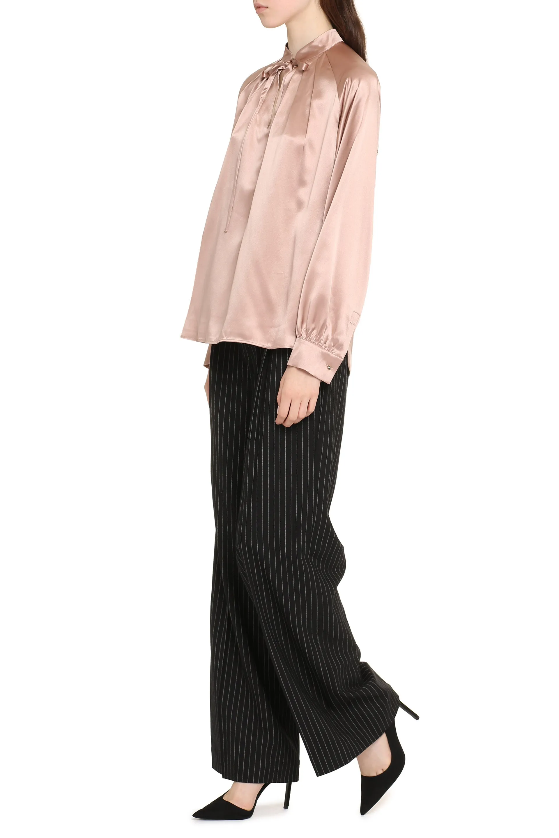 Silk Tie-Neck Blouse sold by Lord & Taylor product image thumbnail 3