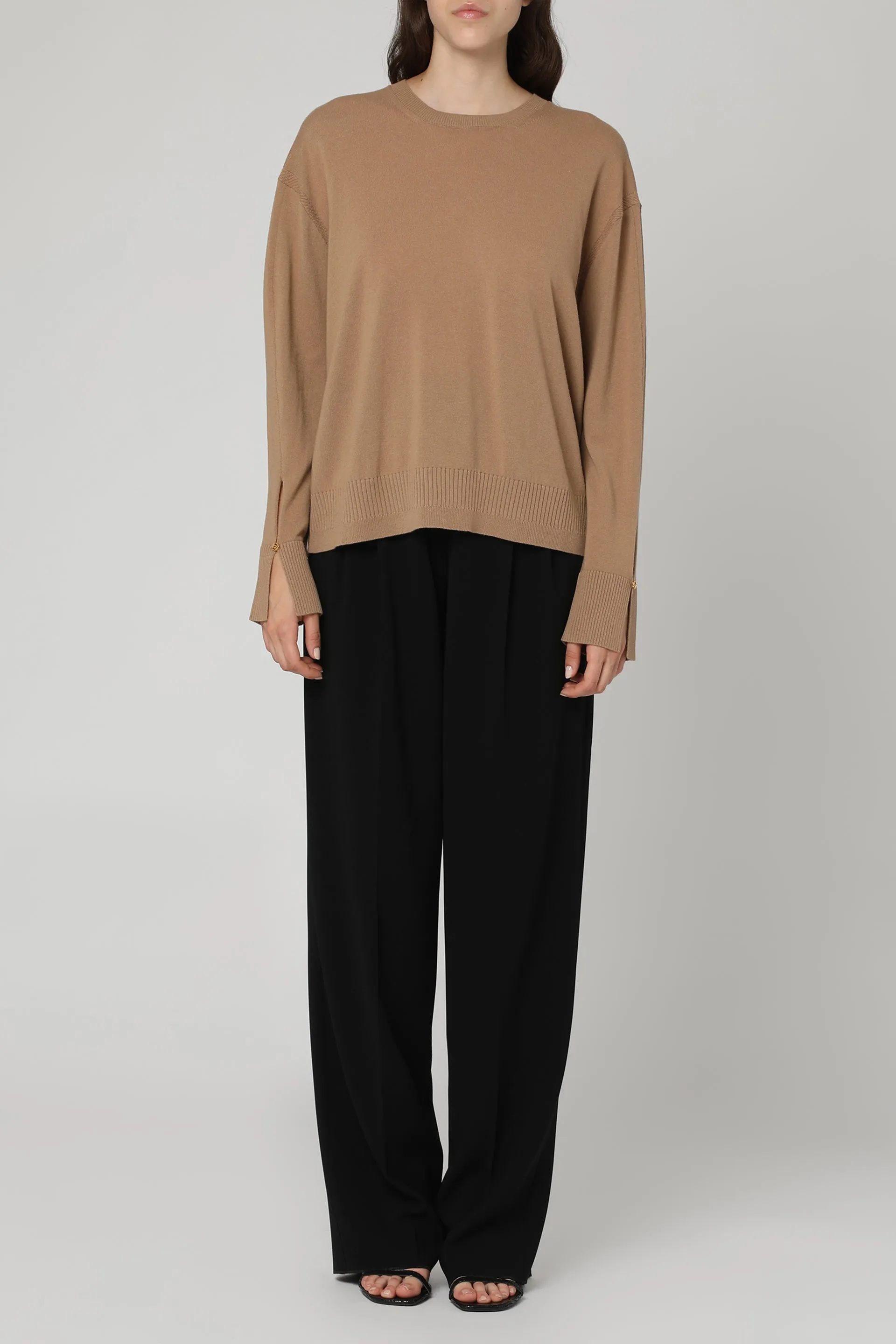 Crew-Neck Wool Sweater in Camel sold by Lord & Taylor product image thumbnail 3