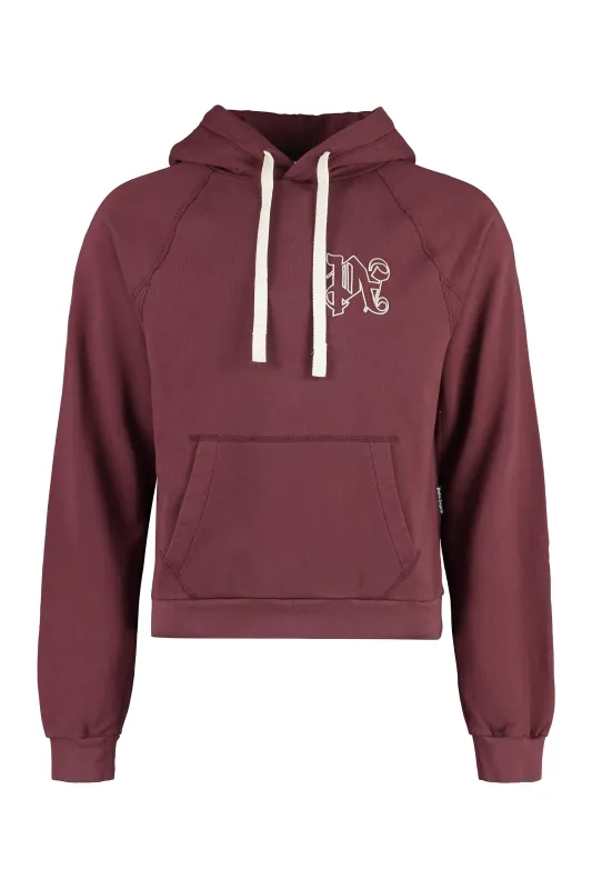 Burgundy Cotton Hoodie made by Palm Angels