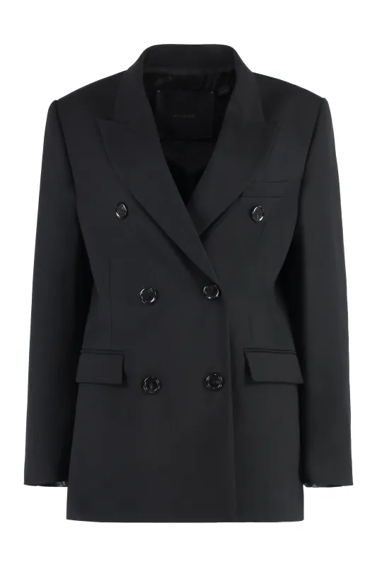 Guinea Double-Breasted Wool Blend Jacket made by Pinko