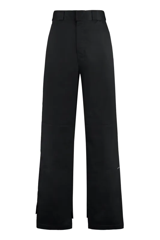 Black Cotton Cargo Trousers made by Palm Angels