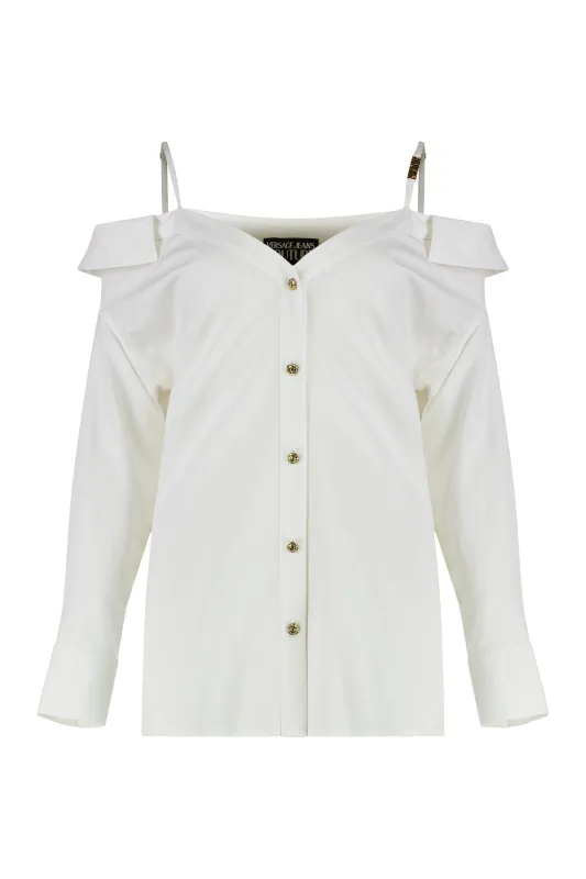 Off-Shoulder Embellished Shirt made by Versace