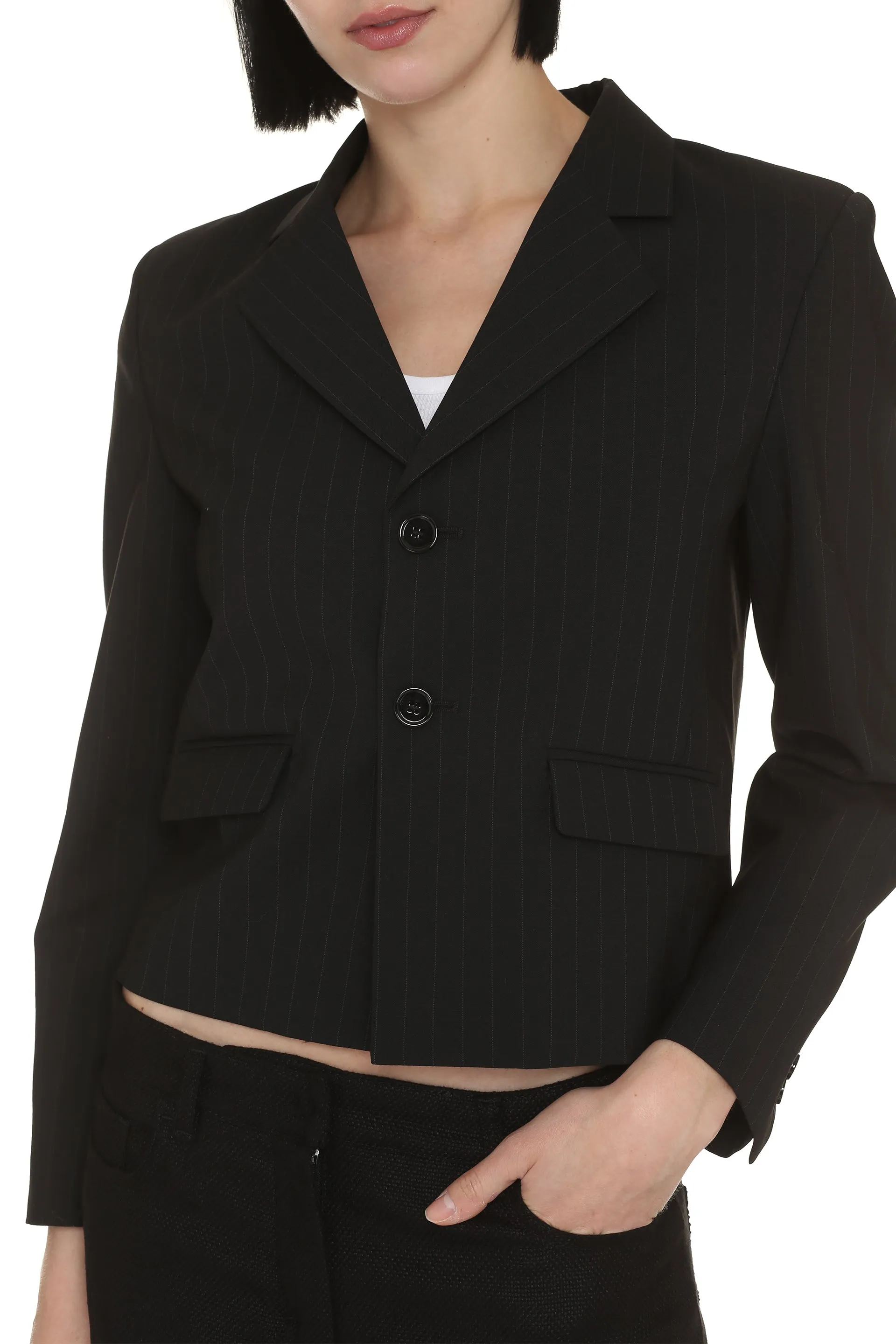 Single-Breasted Pin-Striped Jacket sold by Lord & Taylor product image thumbnail 5