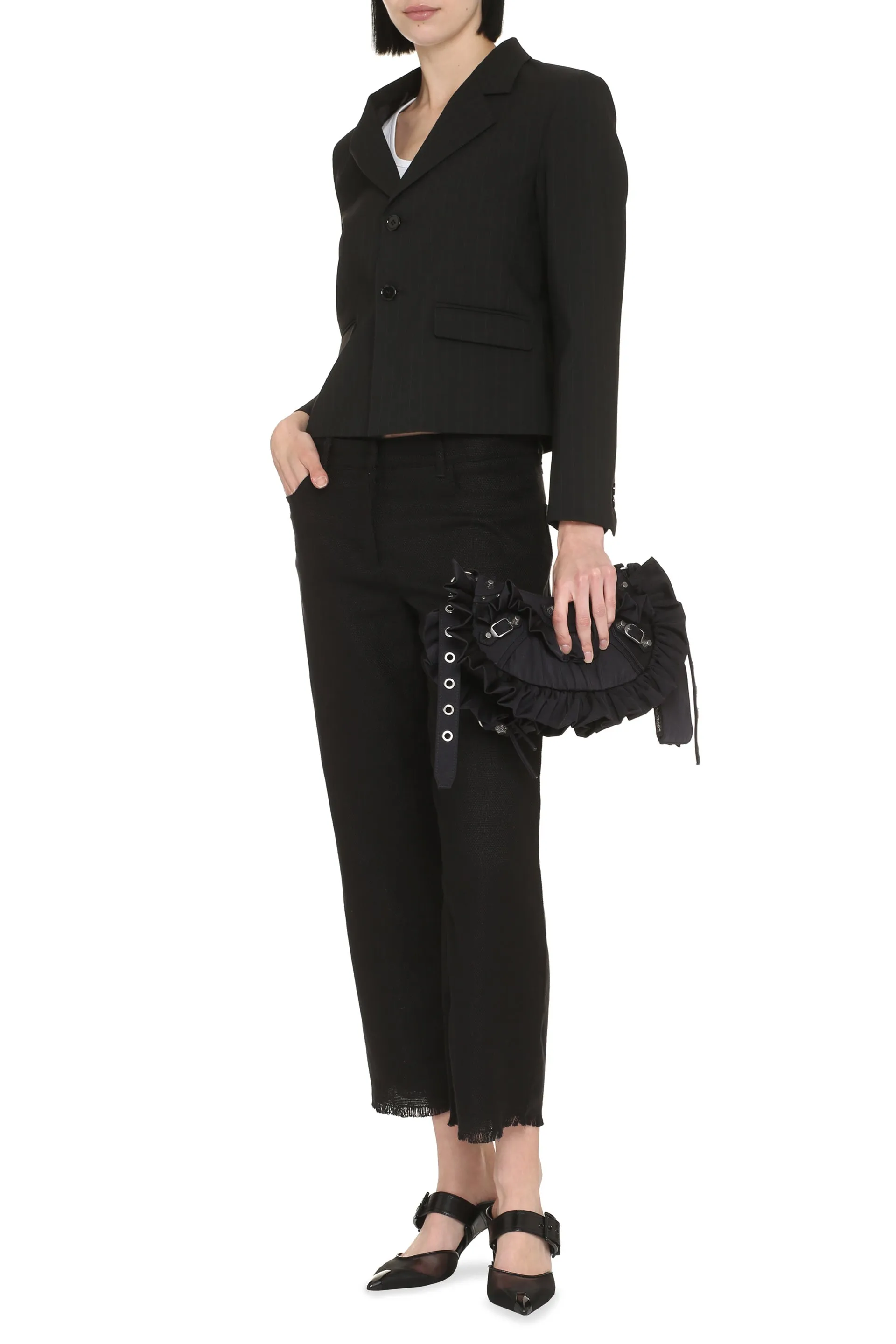 Single-Breasted Pin-Striped Jacket sold by Lord & Taylor product image thumbnail 3