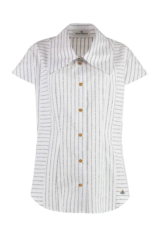 White Printed Cotton Shirt made by Vivienne Westwood