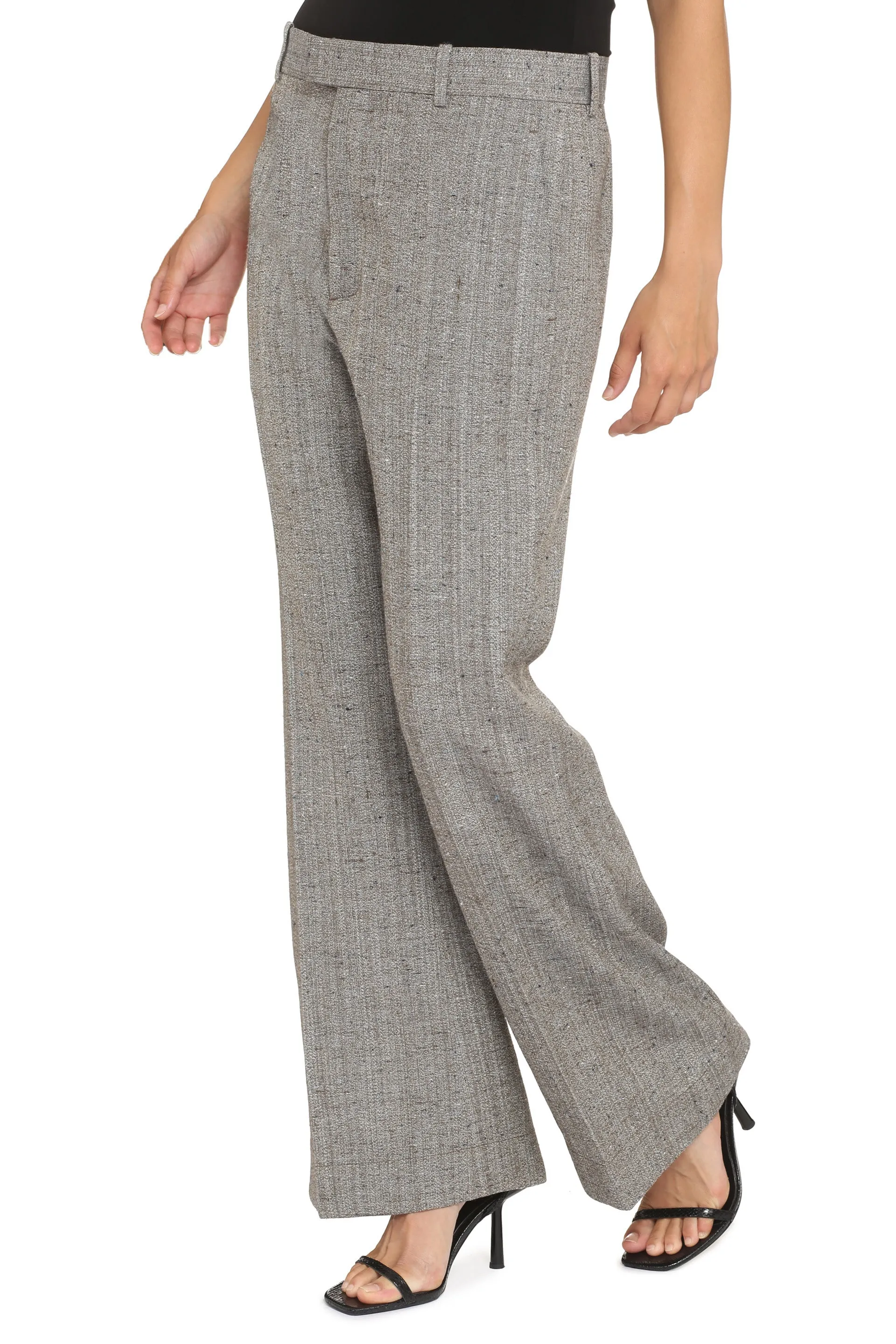 Gray Viscose-Silk Flared Trousers sold by Lord & Taylor product image thumbnail 3
