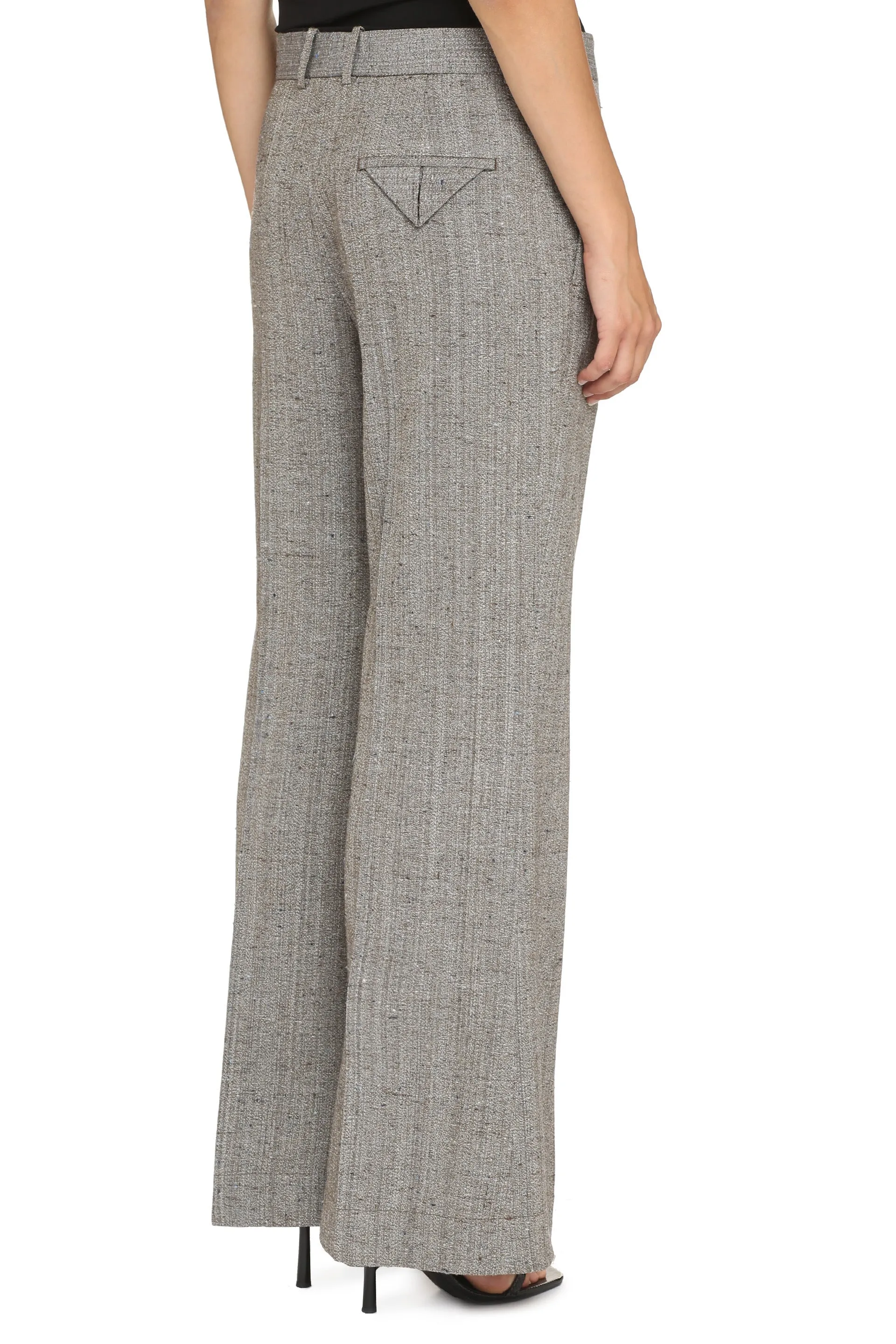 Gray Viscose-Silk Flared Trousers sold by Lord & Taylor product image thumbnail 4