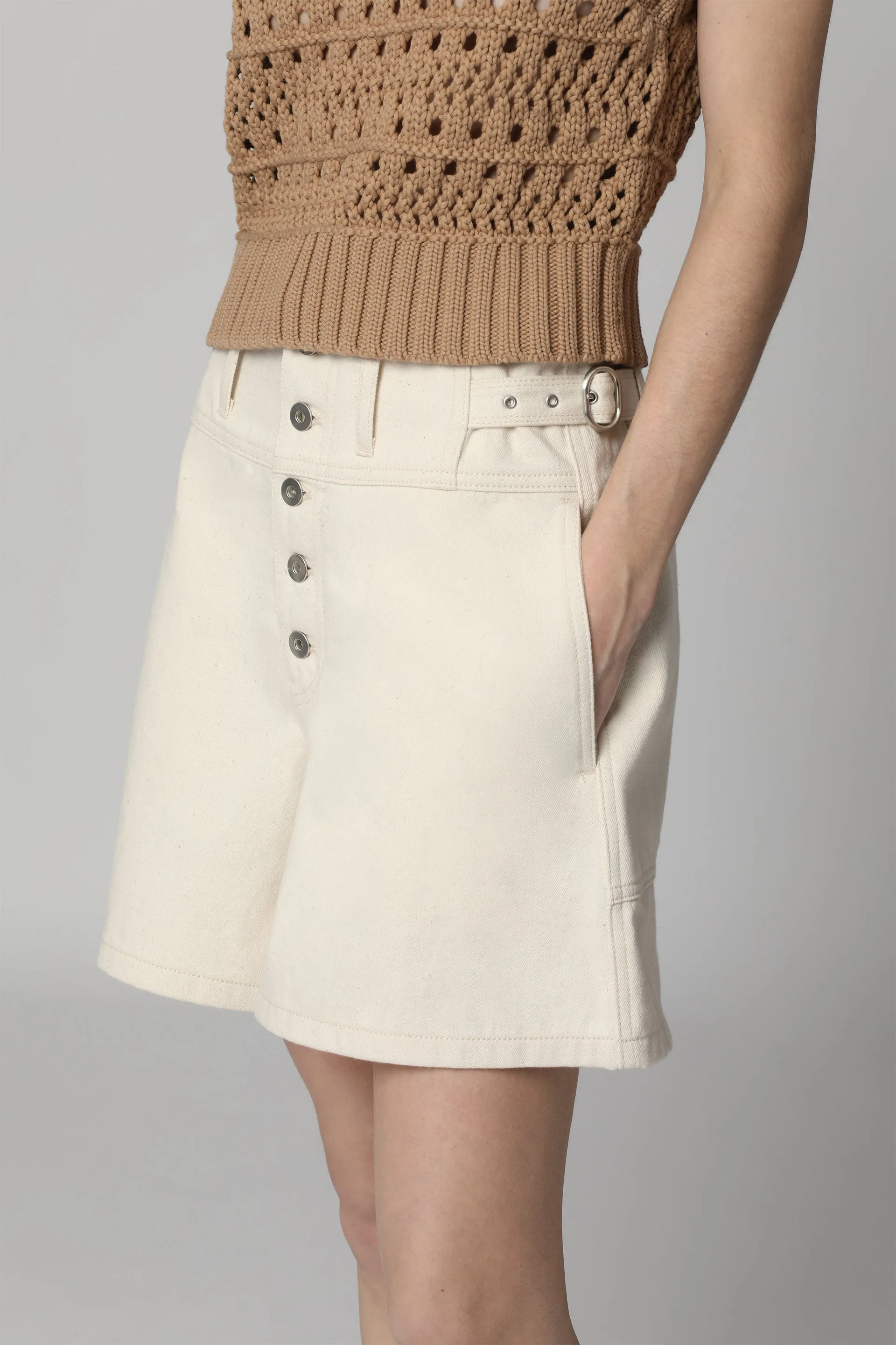 Beige Denim Shorts sold by Lord & Taylor product image thumbnail 5